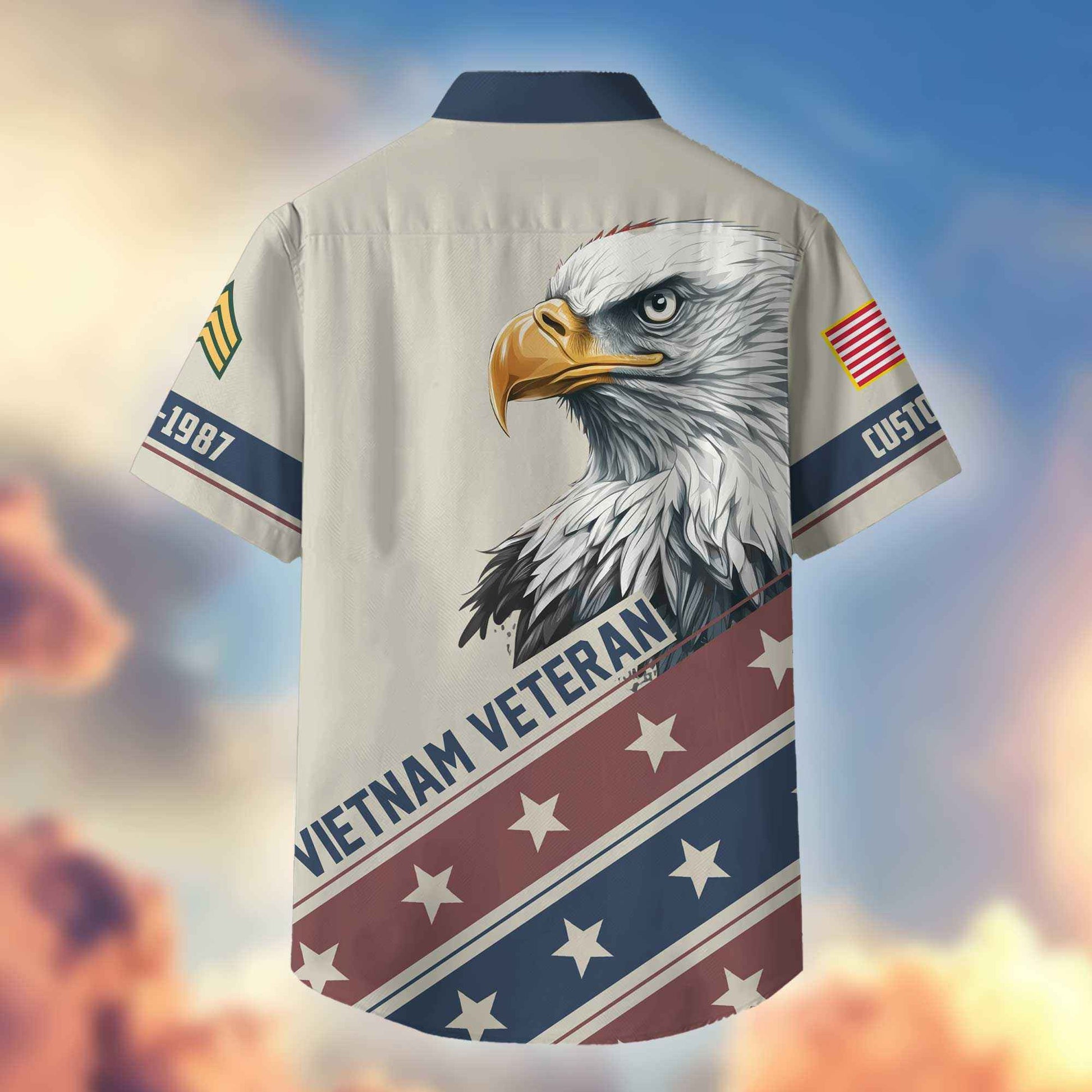 Unique Custom Name, Rank, Year, Vietnam Veteran Hawaiian Shirt VPVC404206, Gifts For Vietnam Veteran, Best Gifts On Father's Day, Independence Day, Veterans Day.