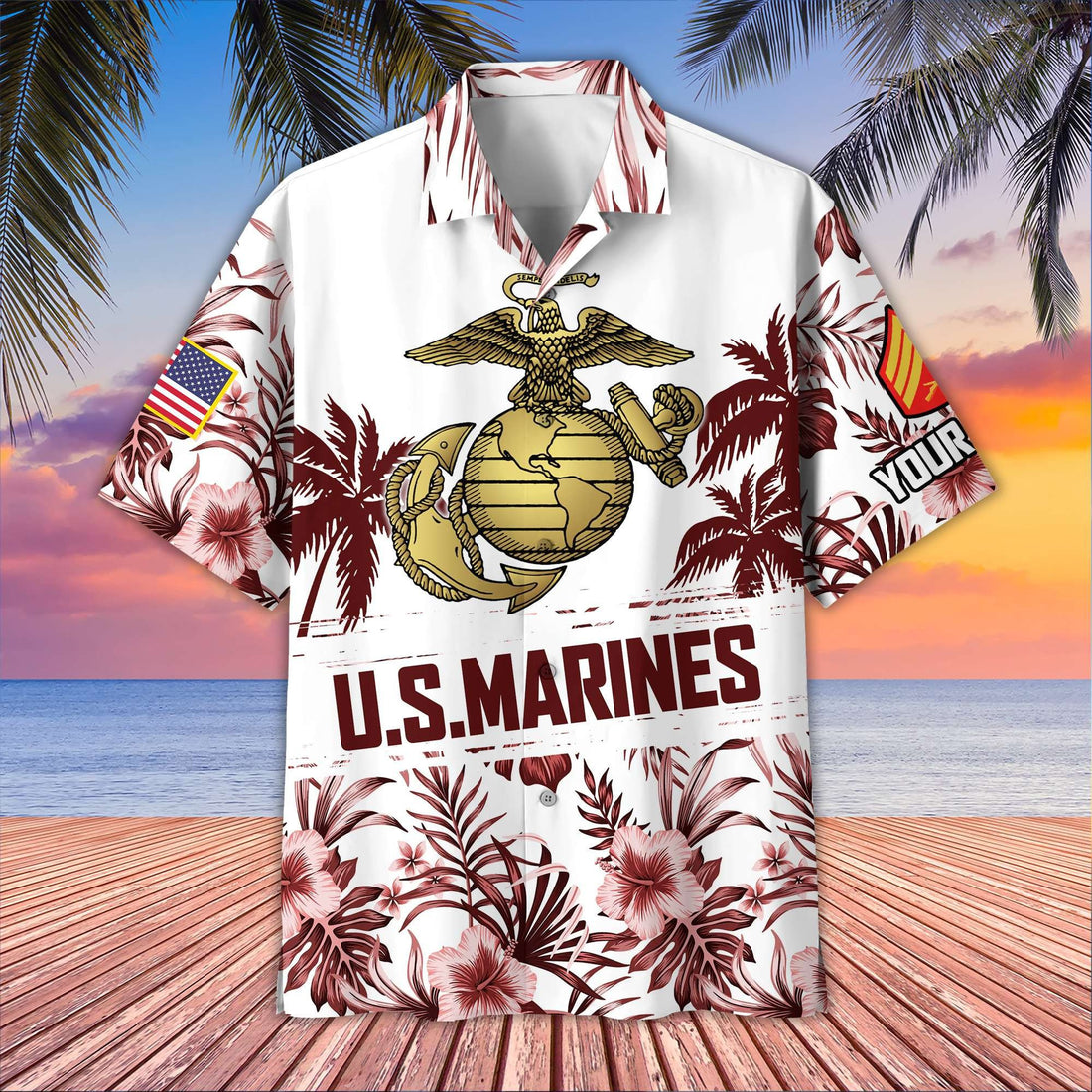 USMC Custom Hawaiian Shirt VPVC405303, Gifts For Marine Veteran, Best Gifts On Father's Day, Armed Forces Day, Independence Day, Veterans Day.