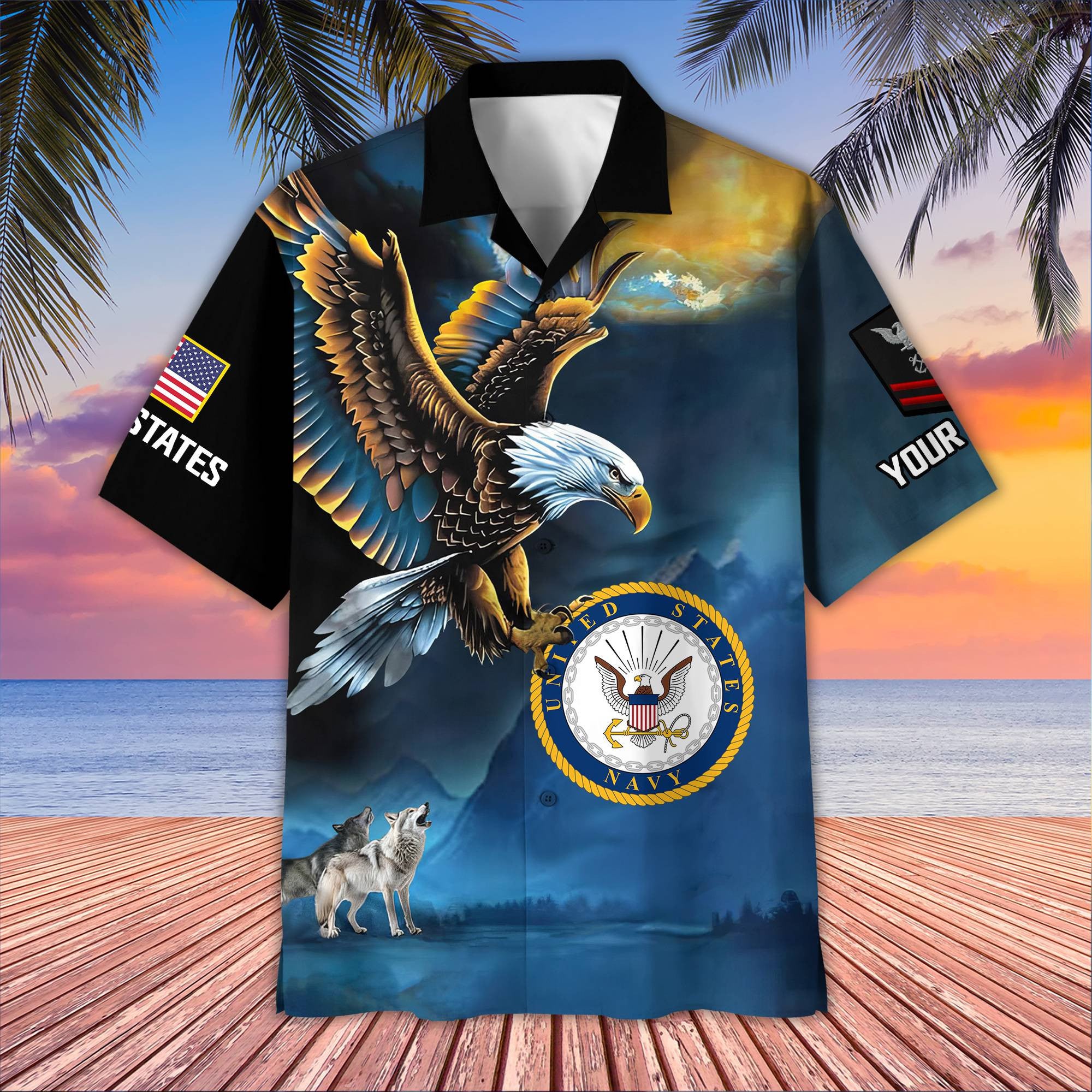 Unique Custom Name, Rank, US Navy Hawaiian Shirt VPVC406802, Gifts For Navy Veteran, Best Gifts On Father's Day, Independence Day, Veterans Day.