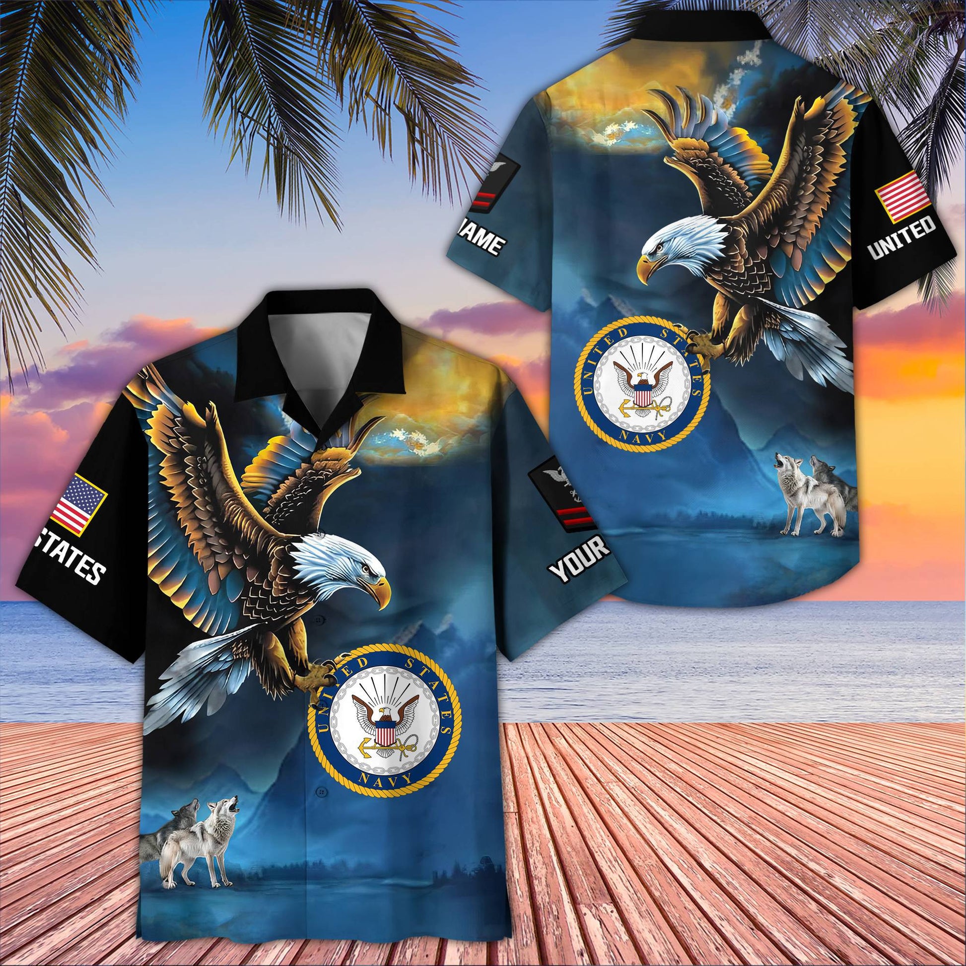 Unique Custom Name, Rank, US Navy Hawaiian Shirt VPVC406802, Gifts For Navy Veteran, Best Gifts On Father's Day, Independence Day, Veterans Day.
