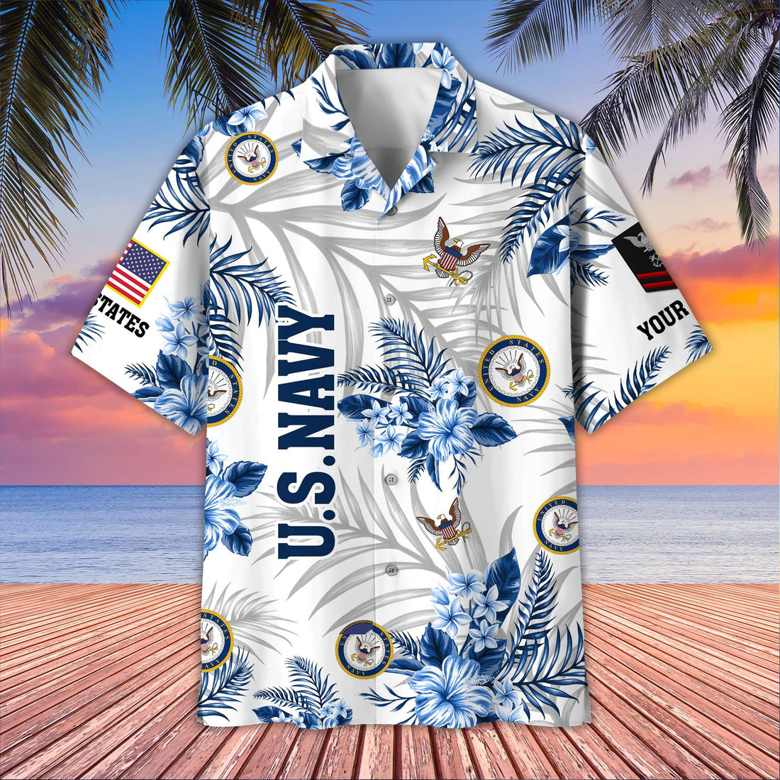 Unique Custom Name, Rank, US Navy Hawaiian Shirt VPVC406202, Gifts For Navy Veteran, Best Gifts On Father's Day, Independence Day, Veterans Day.