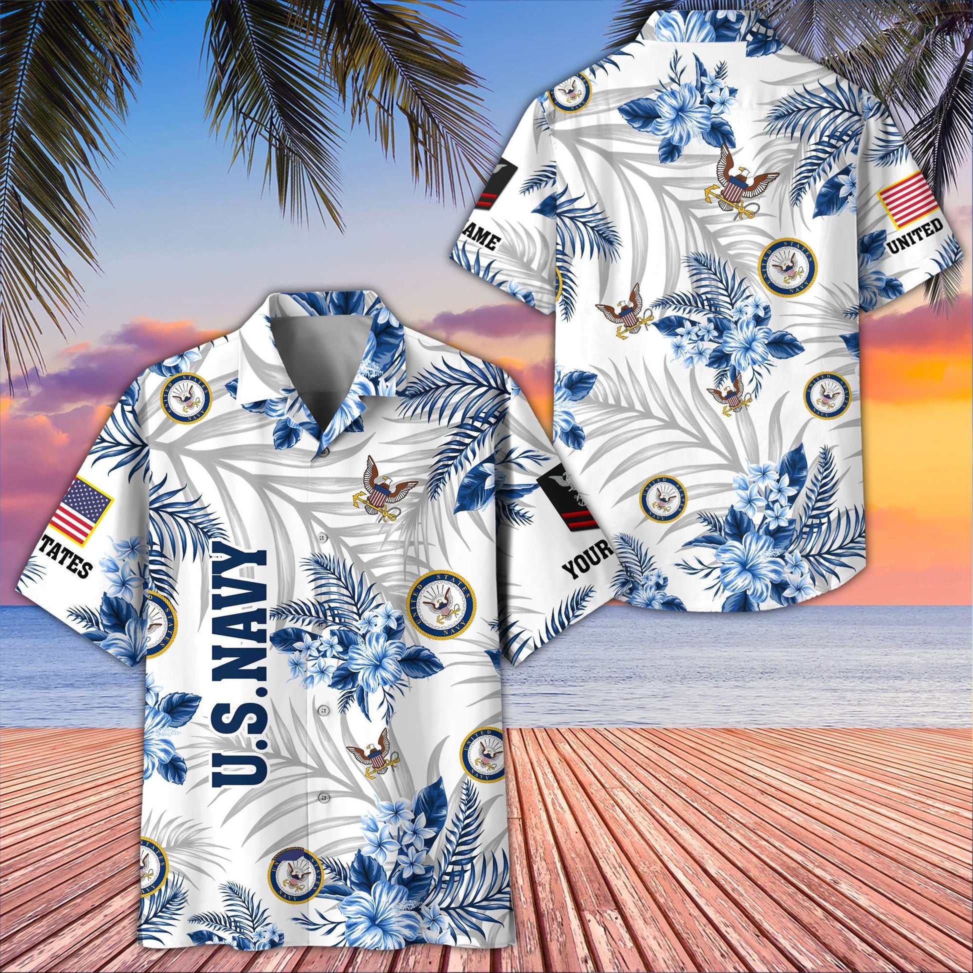 Unique Custom Name, Rank, US Navy Hawaiian Shirt VPVC406202, Gifts For Navy Veteran, Best Gifts On Father's Day, Independence Day, Veterans Day.