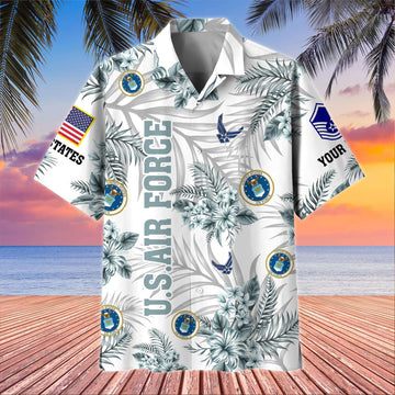 Unique Custom Name, Rank, USAF Hawaiian Shirt VPVC406204, Gifts For Air Force Veteran, Best Gifts On Father's Day, Independence Day, Veterans Day.