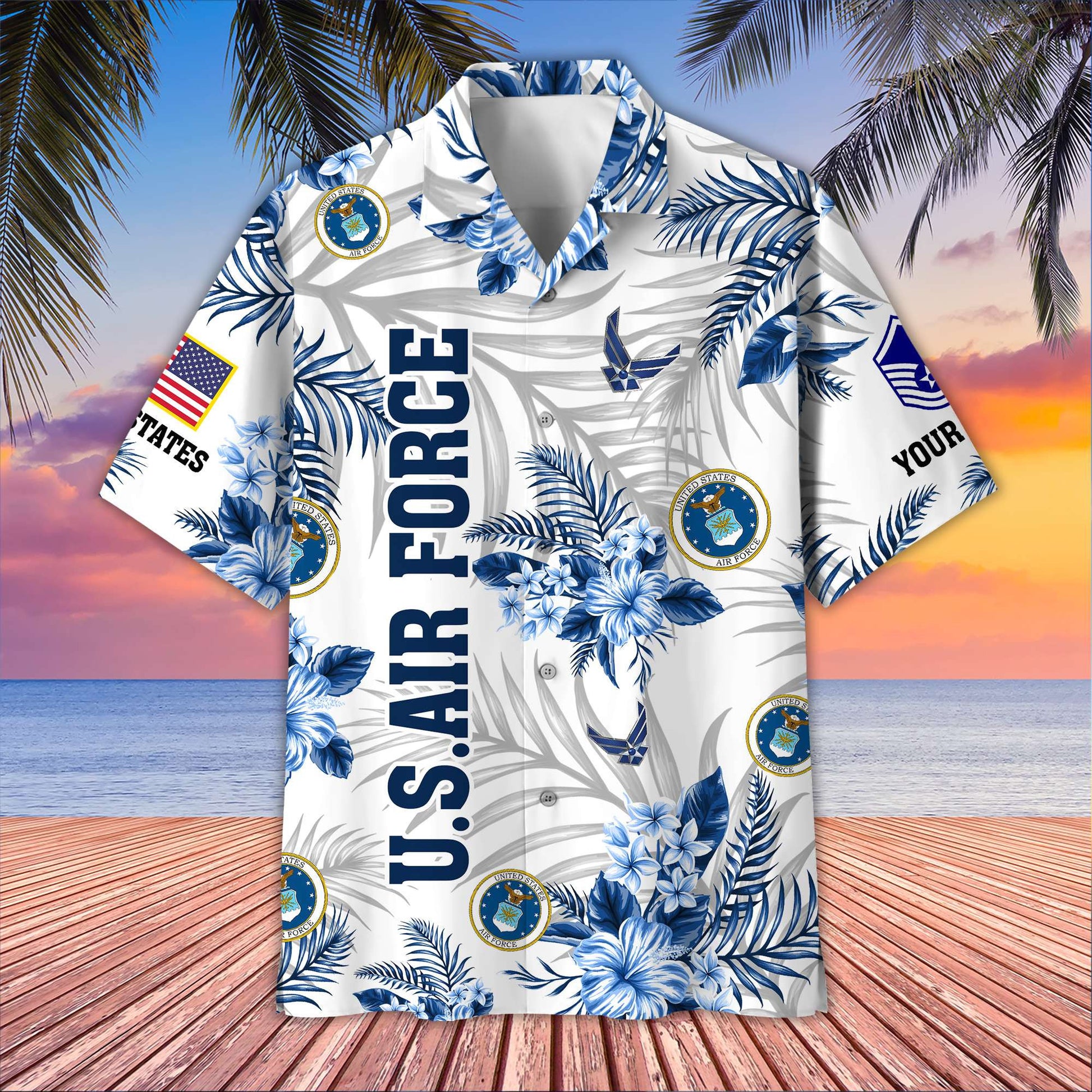Unique Custom Name, Rank, USAF Hawaiian Shirt VPVC406212, Gifts For Air Force Veteran, Best Gifts On Father's Day, Independence Day, Veterans Day.