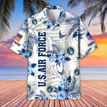 Unique Custom Name, Rank, USAF Hawaiian Shirt VPVC406212, Gifts For Air Force Veteran, Best Gifts On Father's Day, Independence Day, Veterans Day.