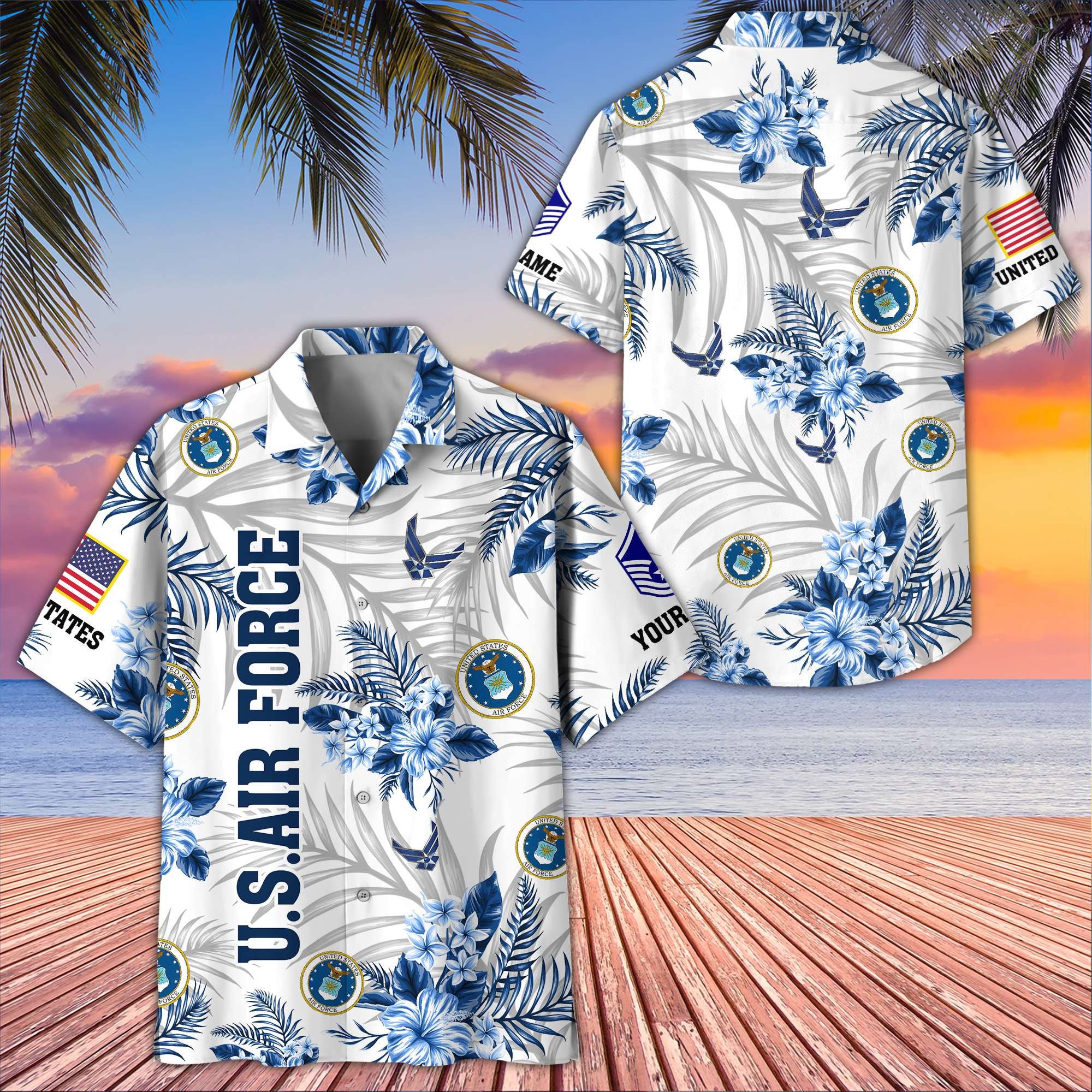 Unique Custom Name, Rank, USAF Hawaiian Shirt VPVC406212, Gifts For Air Force Veteran, Best Gifts On Father's Day, Independence Day, Veterans Day.