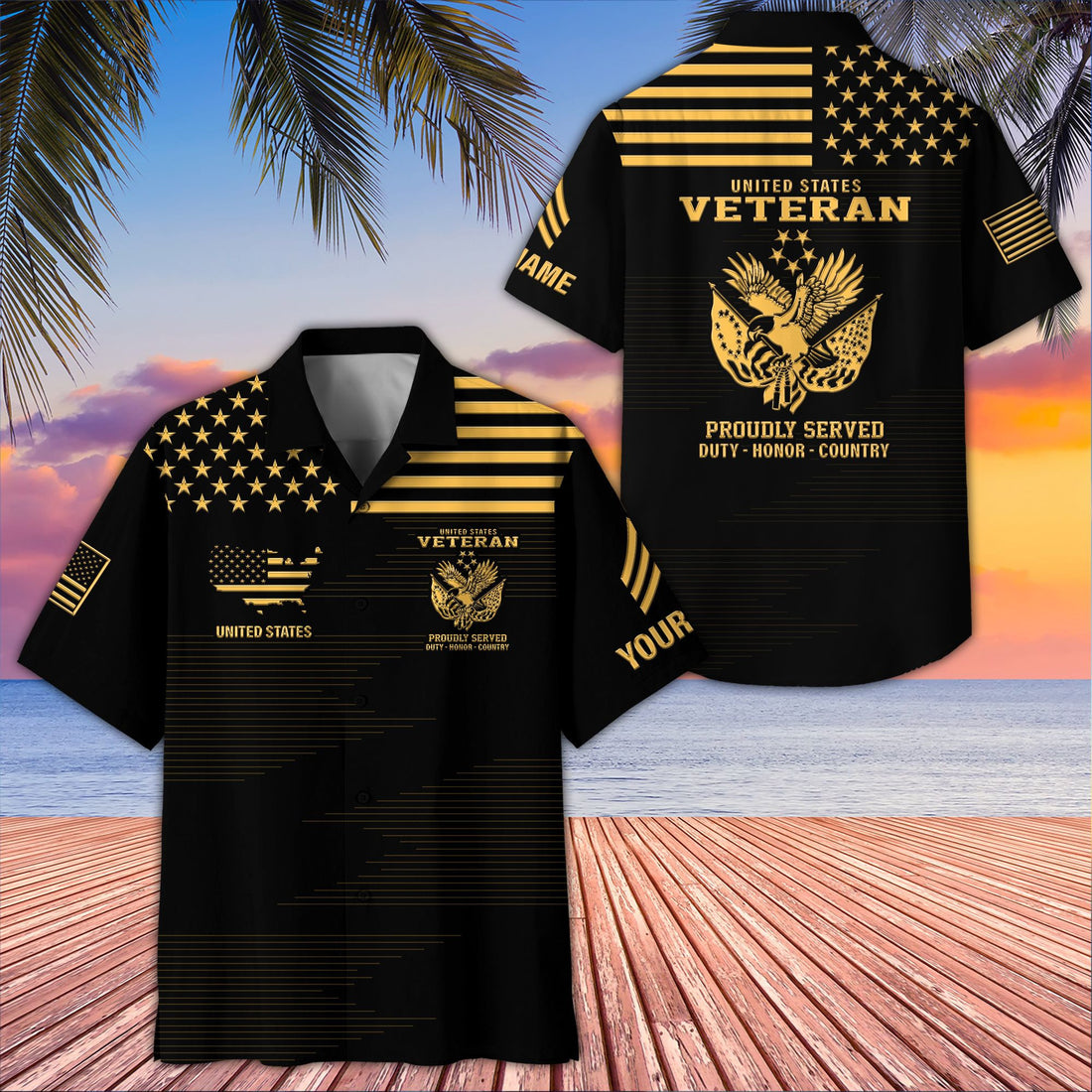 Unique Custom Name, Rank, US Veteran Hawaiian Shirt VPVC407607, Gifts For US Veteran, Best Gifts On Father's Day, Independence Day, Veterans Day.