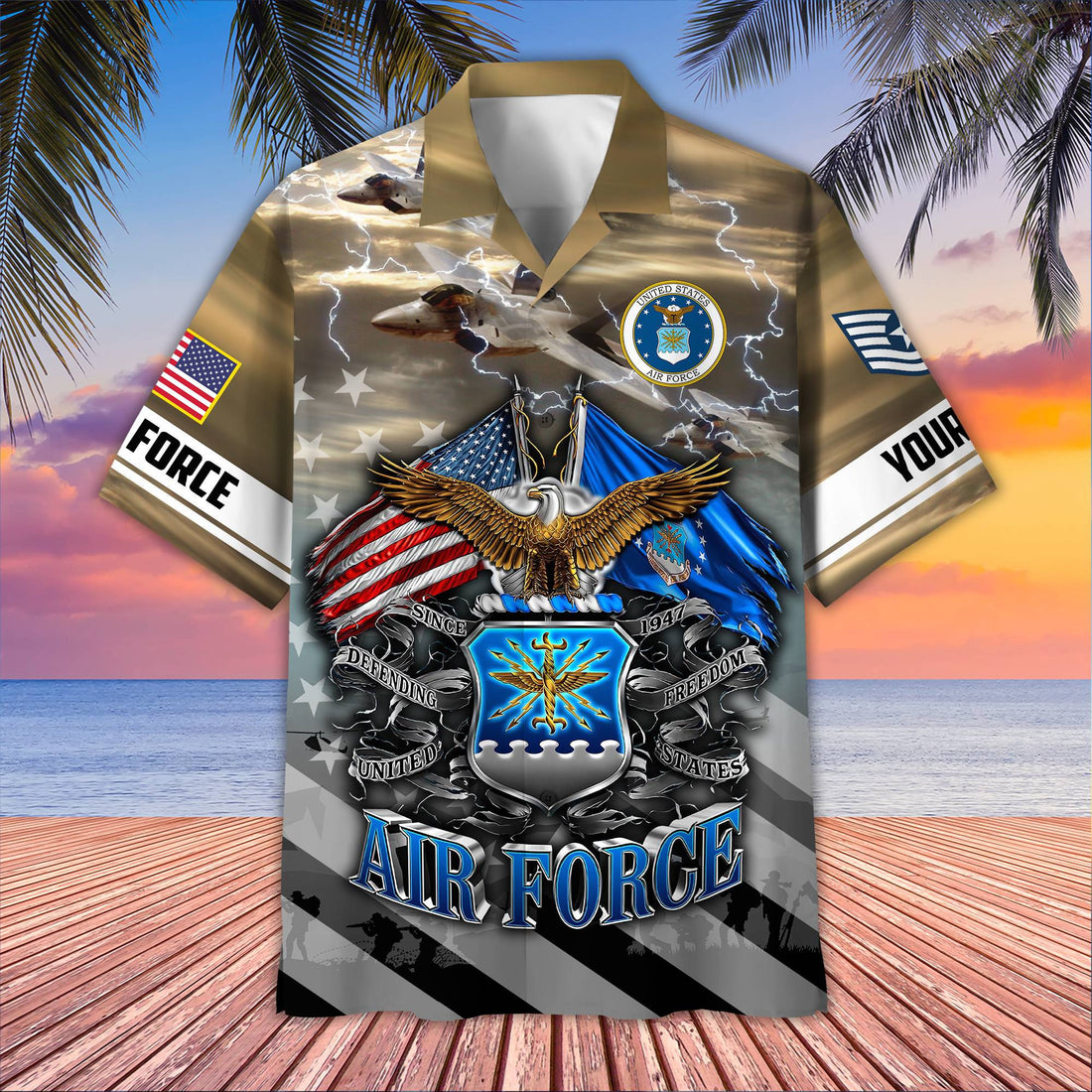 USAF Custom Hawaiian Shirt VPVC407804, Gifts For Air Force Veteran, Best Gifts On Father's Day, Armed Forces Day, Independence Day, Veterans Day.