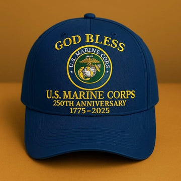 Premium USMC Embroidered Hats VPVC307801, 250th Anniversary Marine Corps Hat, Gifts For Marine Veteran, Gifts On Father's Day, Veterans Day.