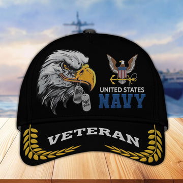 Unique Custom Name, Rank, Year, US Navy Embroidered Hats VPVC307002, Gifts For Navy Veteran, Best Gifts On Father's Day, Independence Day, Veterans Day.
