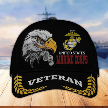 Unique Custom Name, Rank, Year, USMC Embroidered Hats VPVC307003, Gifts For Marine Veteran, Best Gifts On Father's Day, Independence Day, Veterans Day.