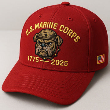 Premium USMC Embroidered Hats VPVC307804, 250th Anniversary Marine Corps Hat, Gifts For Marine Veteran, Gifts On Father's Day, Veterans Day.