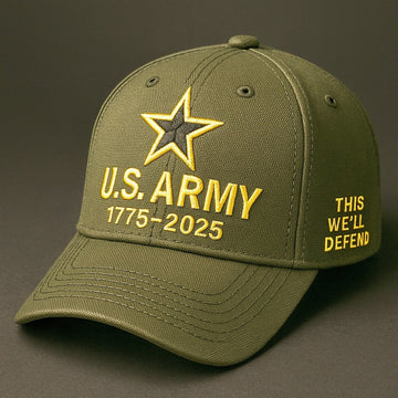 Premium 250th Anniversary Of The Army Embroidered Hats VPVC307805, Gifts For Army Veteran, Gifts On Father's Day, Veterans Day.