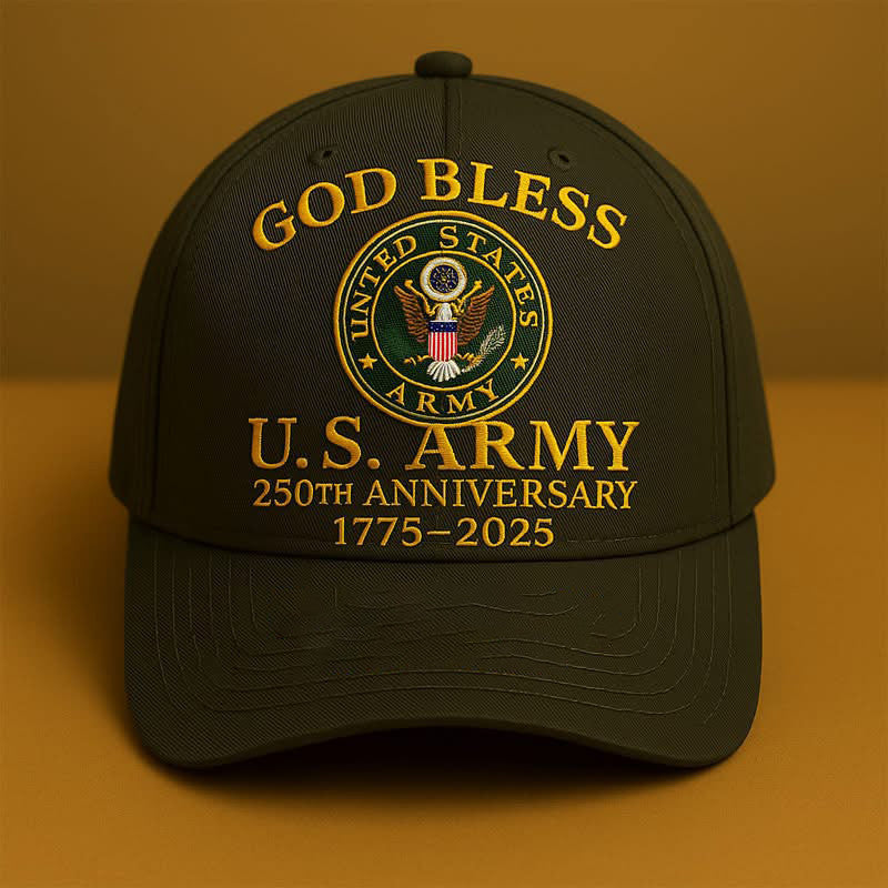 Premium 250th Anniversary Of The Army Embroidered Hats VPVC307808, Gifts For Army Veteran, Gifts On Father's Day, Veterans Day.