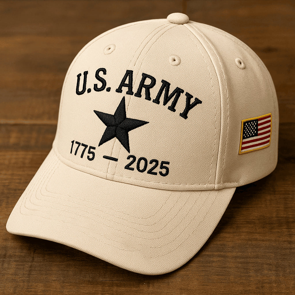 Premium 250th Anniversary Of The Army Embroidered Hats VPVC307809, Gifts For Army Veteran, Gifts On Father's Day, Veterans Day.