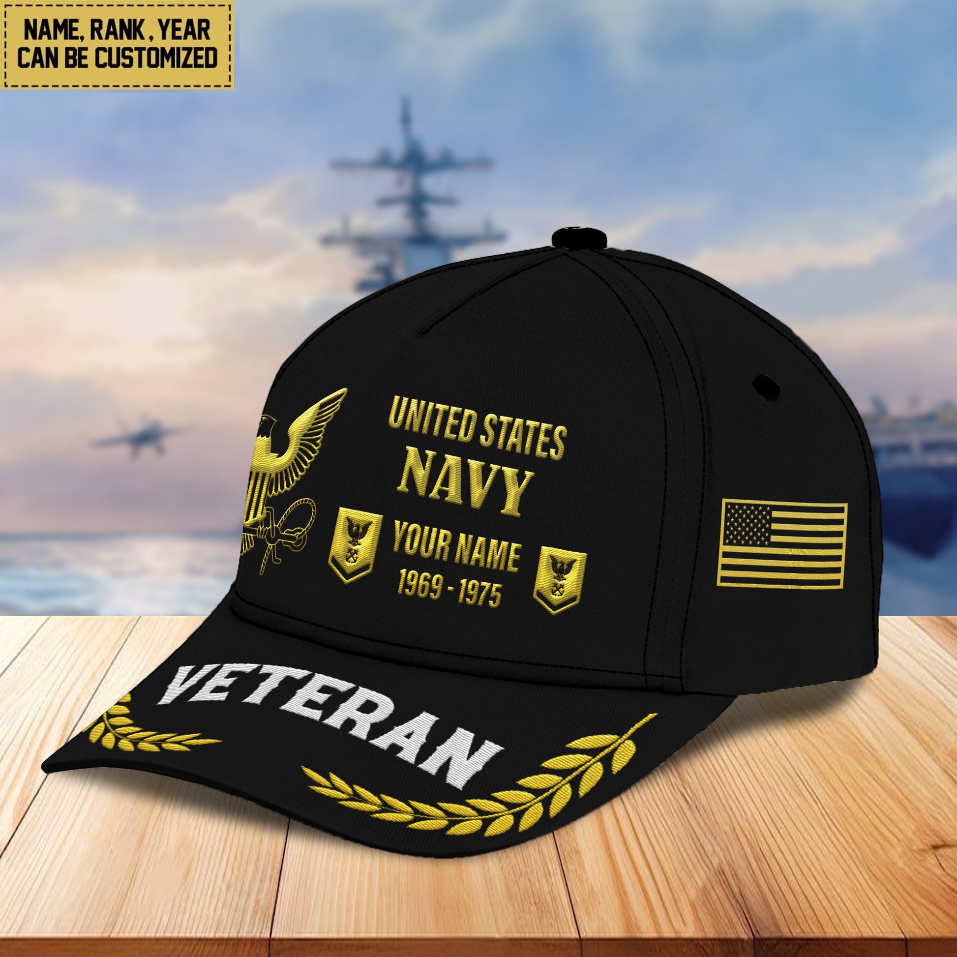 US Navy Custom Embroidered Hats VPVC307202, Gifts For Navy Veteran, Best Gifts On Father's Day, Armed Forces Day, Independence Day, Veterans Day.