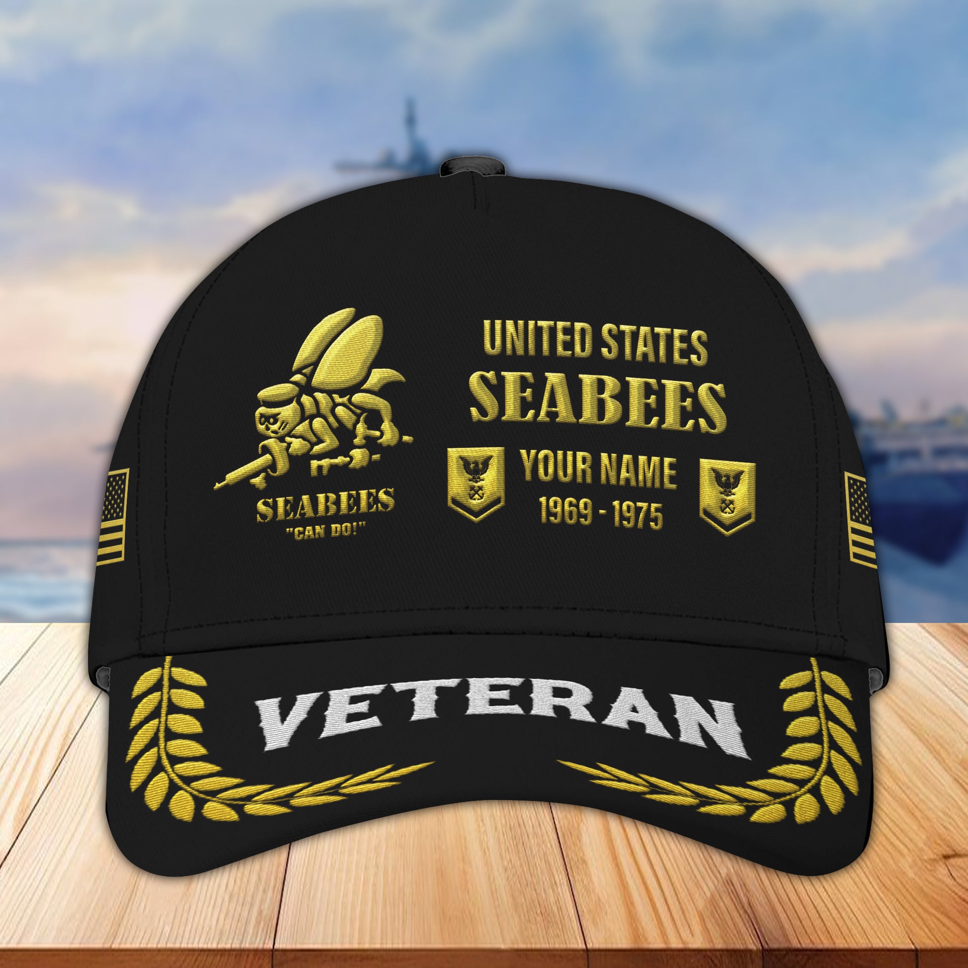 US Seabees Custom Embroidered Hats VPVC307209, Gifts For Seabees Veteran, Best Gifts On Father's Day, Armed Forces Day, Independence Day, Veterans Day.