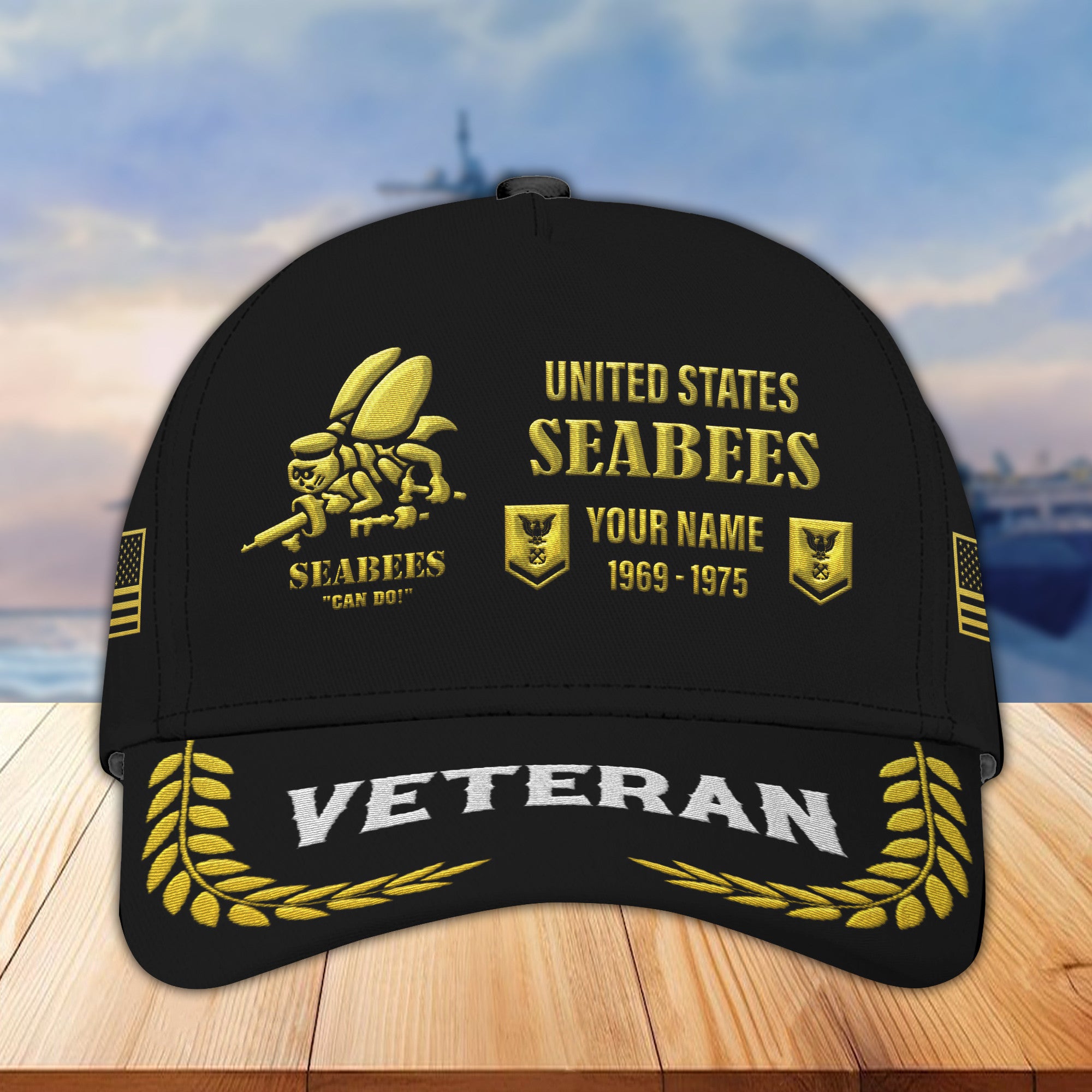 US Seabees Custom Embroidered Hats VPVC307209, Gifts For Seabees Veteran, Best Gifts On Father's Day, Armed Forces Day, Independence Day, Veterans Day.