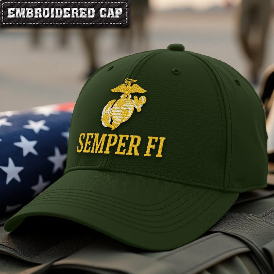 Premium USMC Embroidered Hats VPVC307837, Gifts For Marine Veteran, Gifts On Father's Day, Armed Forces Day, Independence Day, Veterans Day.