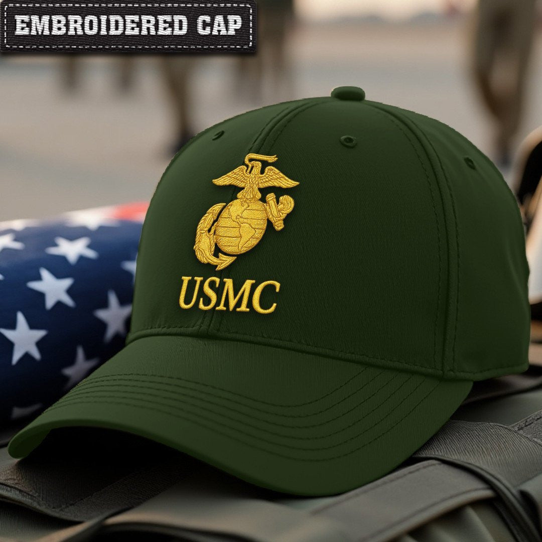 Premium USMC Embroidered Hats VPVC307845, Gifts For Marine Veteran, Gifts On Father's Day, Armed Forces Day, Independence Day, Veterans Day.