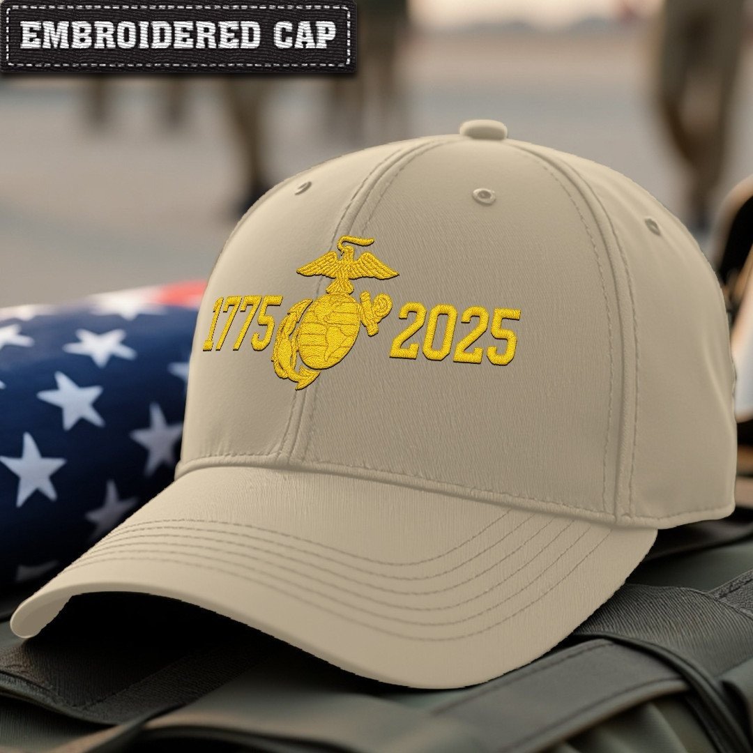 Premium USMC Embroidered Hats VPVC307849, 250th Anniversary Marine Corps Hat, Gifts For Marine Veteran, Gifts On Father's Day, Veterans Day.