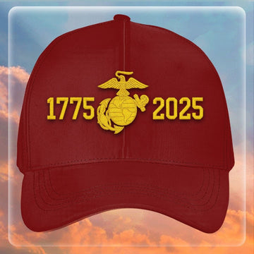 Premium USMC Embroidered Hats VPVC307852, 250th Anniversary Marine Corps Hat, Gifts For Marine Veteran, Gifts On Father's Day, Veterans Day.