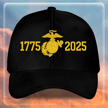 Premium USMC Embroidered Hats VPVC307853, 250th Anniversary Marine Corps Hat, Gifts For Marine Veteran, Gifts On Father's Day, Veterans Day.