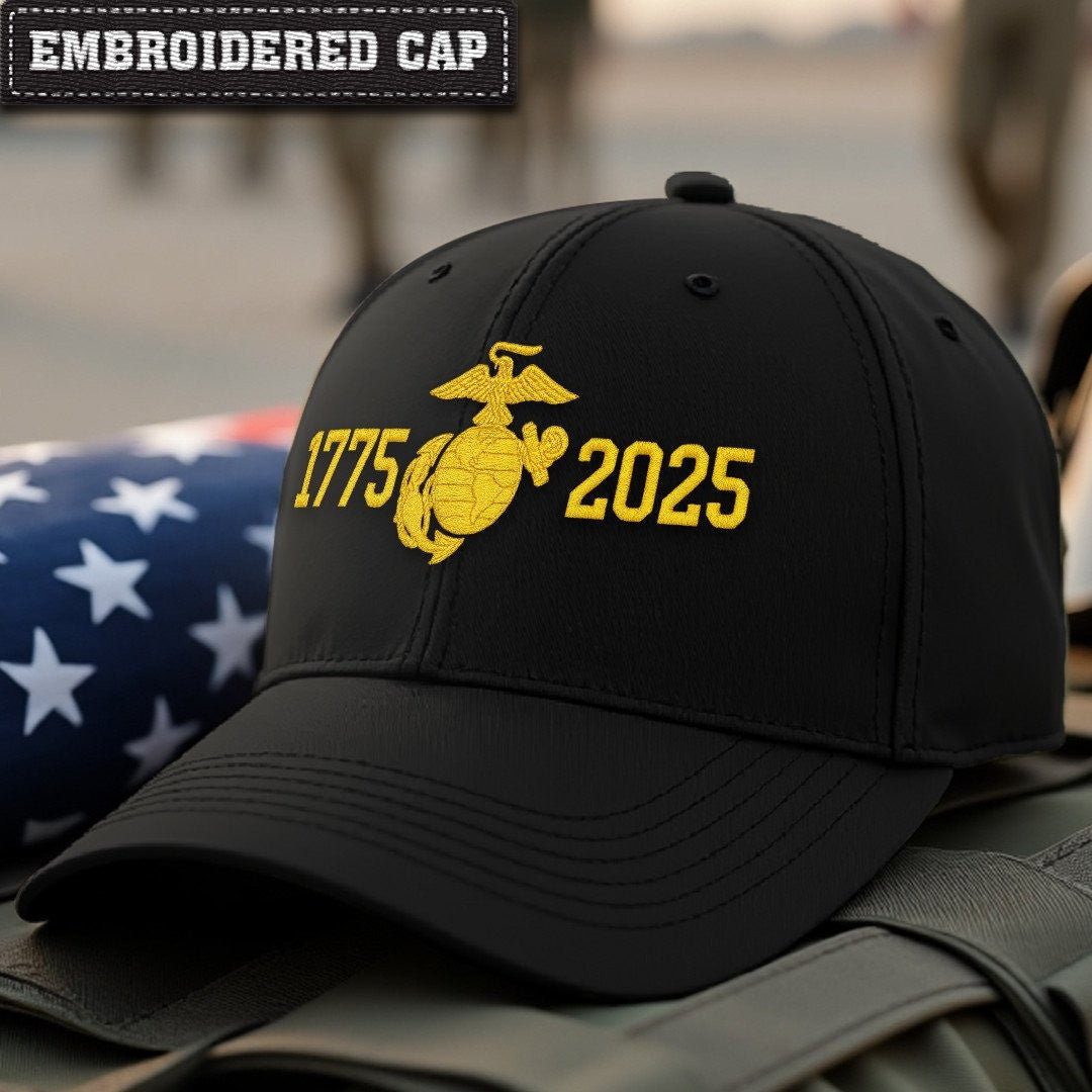 Premium USMC Embroidered Hats VPVC307853, 250th Anniversary Marine Corps Hat, Gifts For Marine Veteran, Gifts On Father's Day, Veterans Day.