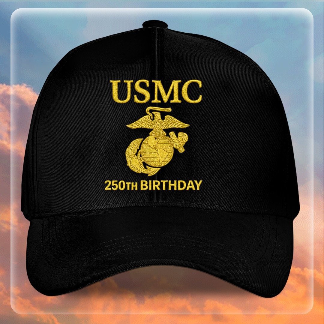 Premium USMC Embroidered Hats VPVC307868, 250th Anniversary Marine Corps Hat, Gifts For Marine Veteran, Gifts On Father's Day, Veterans Day.