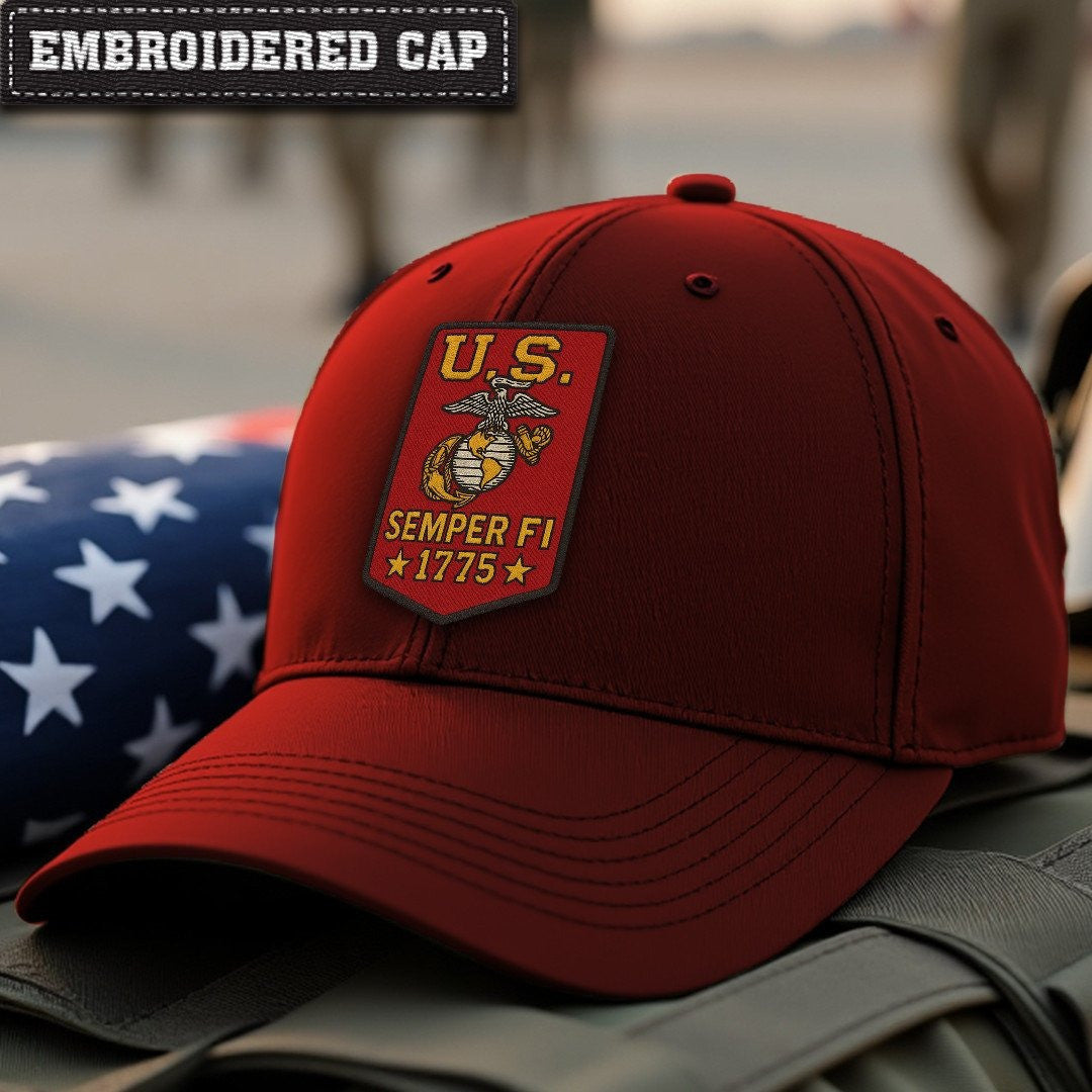 Premium USMC Embroidered Hats VPVC307875, Gifts For Marine Veteran, Gifts On Father's Day, Armed Forces Day, Independence Day, Veterans Day.