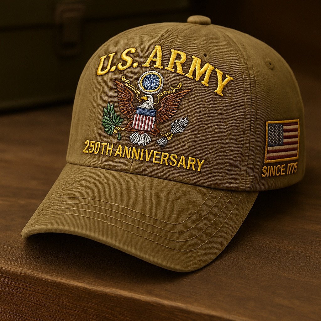 Premium 250th Anniversary Of The Army Embroidered Hats VPVC307937, Gifts For Army Veteran, Gifts On Father's Day, Veterans Day.