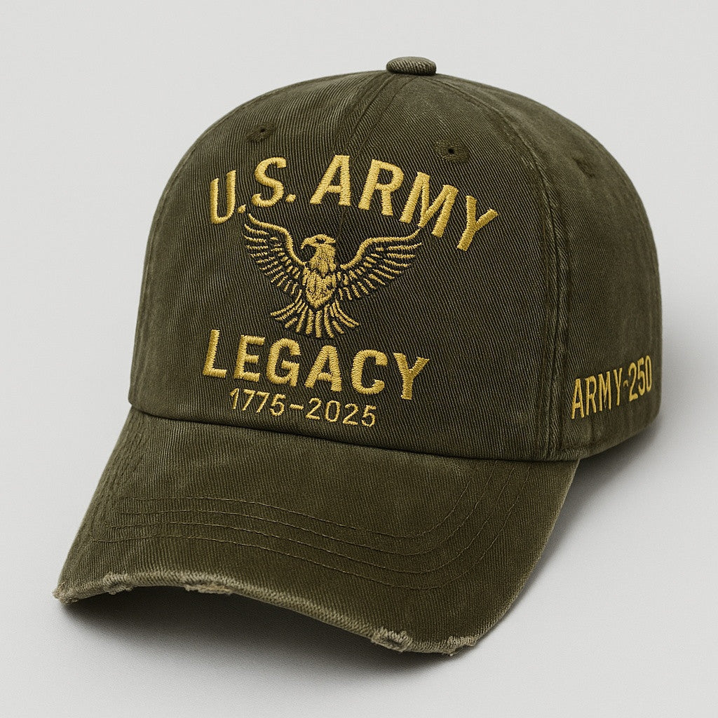 Premium 250th Anniversary Of The Army Embroidered Hats VPVC307949, Gifts For Army Veteran, Gifts On Father's Day, Armed Forces Day, Veterans Day.