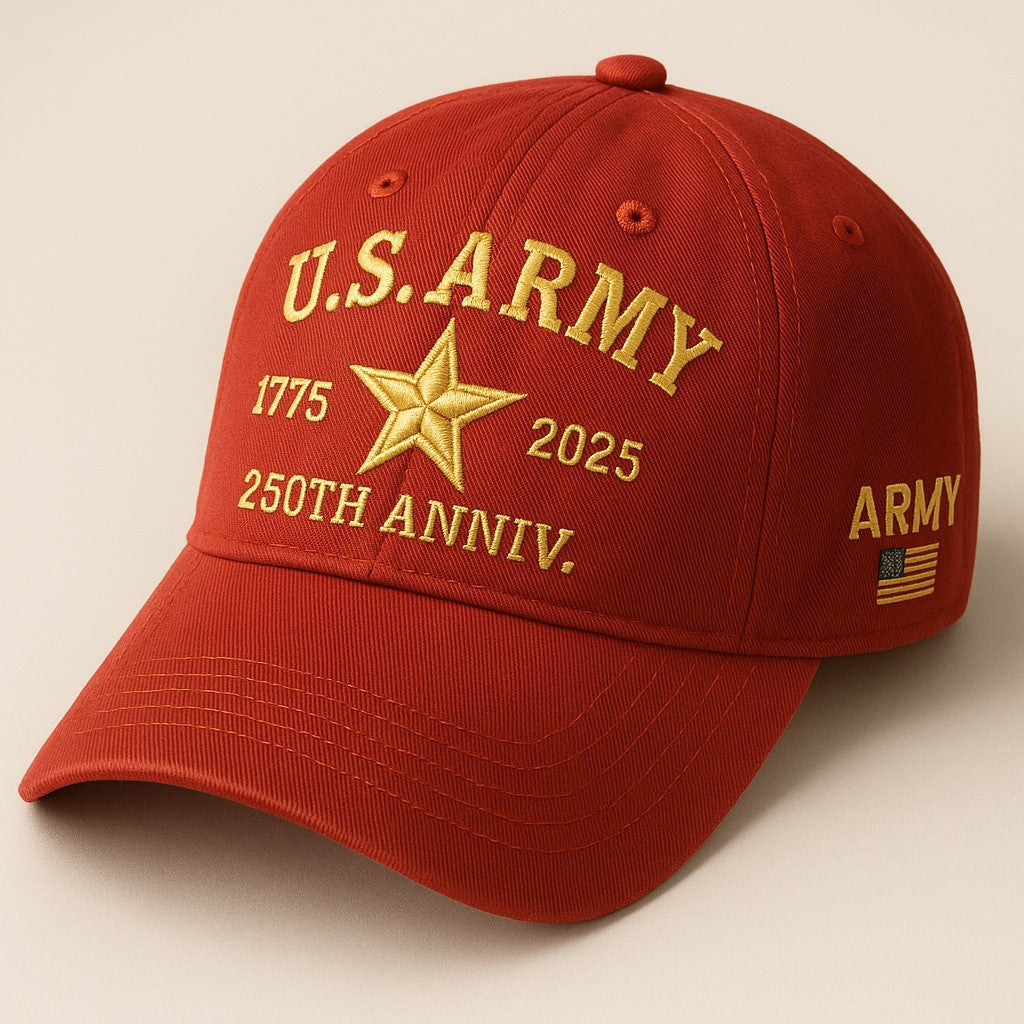 Premium 250th Anniversary Of The Army Embroidered Hats VPVC307951, Gifts For Army Veteran, Gifts On Father's Day, Armed Forces Day, Veterans Day.