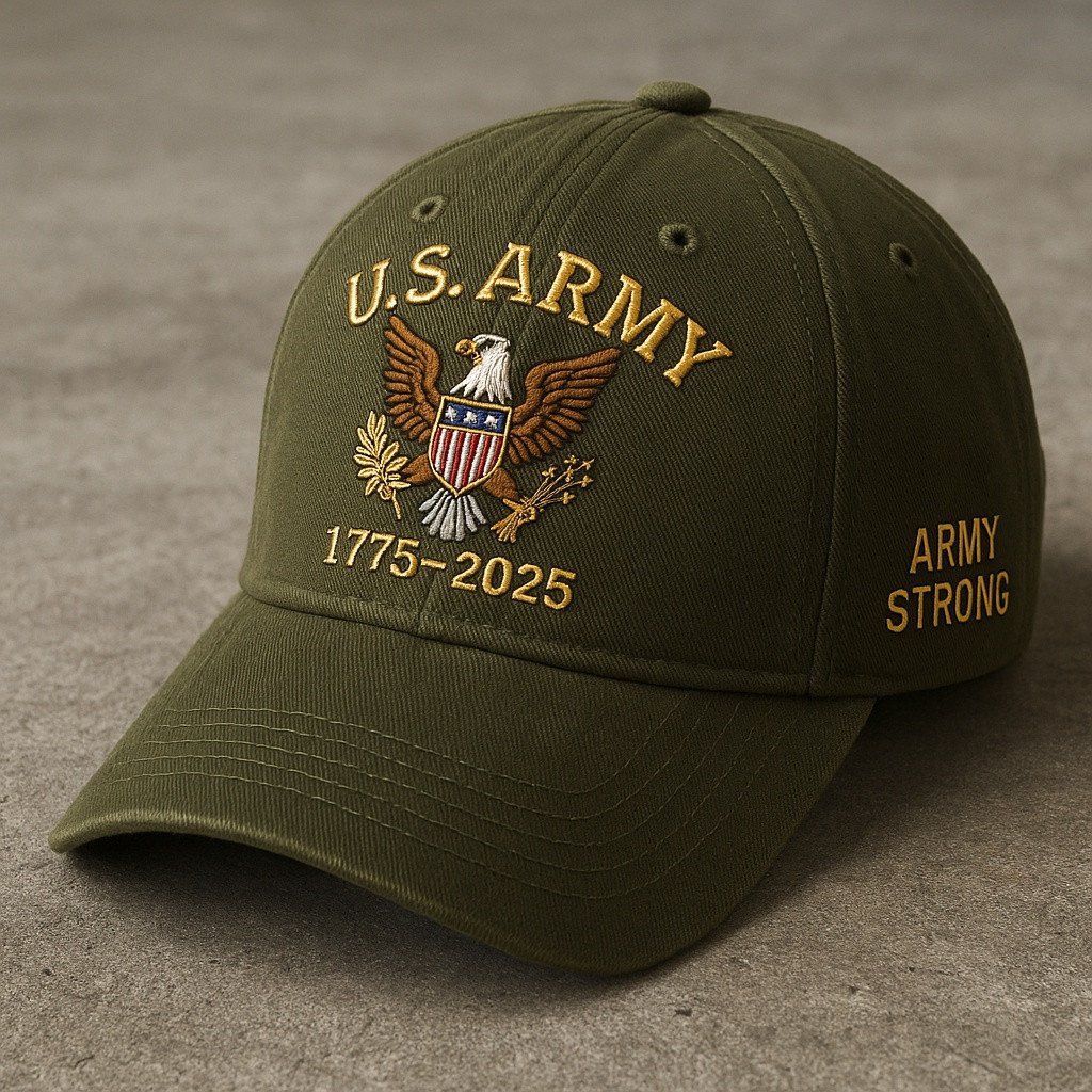 Premium 250th Anniversary Of The Army Embroidered Hats VPVC307956, Gifts For Army Veteran, Gifts On Father's Day, Armed Forces Day, Veterans Day.