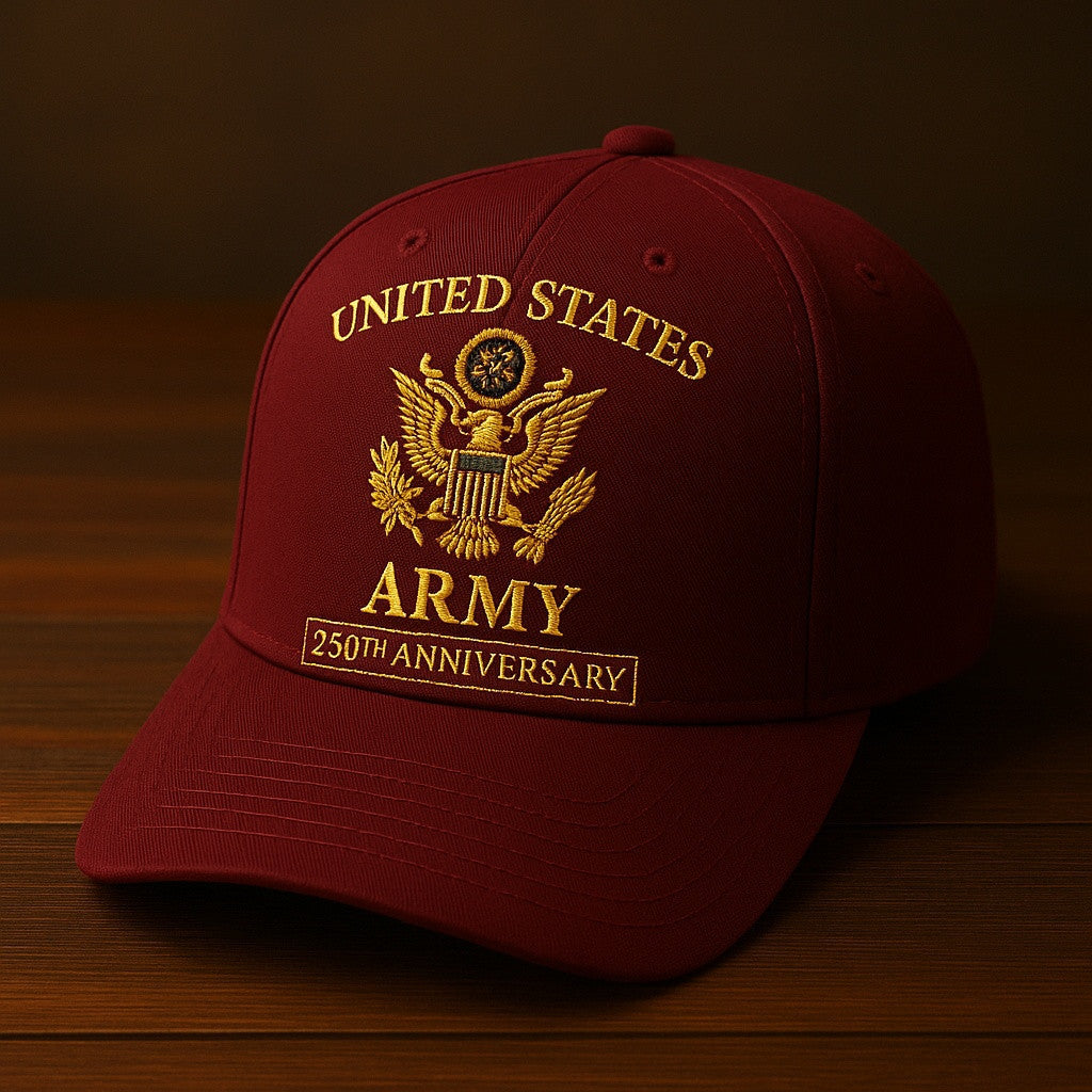 Premium 250th Anniversary Of The Army Embroidered Hats VPVC307958, Gifts For Army Veteran, Gifts On Father's Day, Armed Forces Day, Veterans Day.