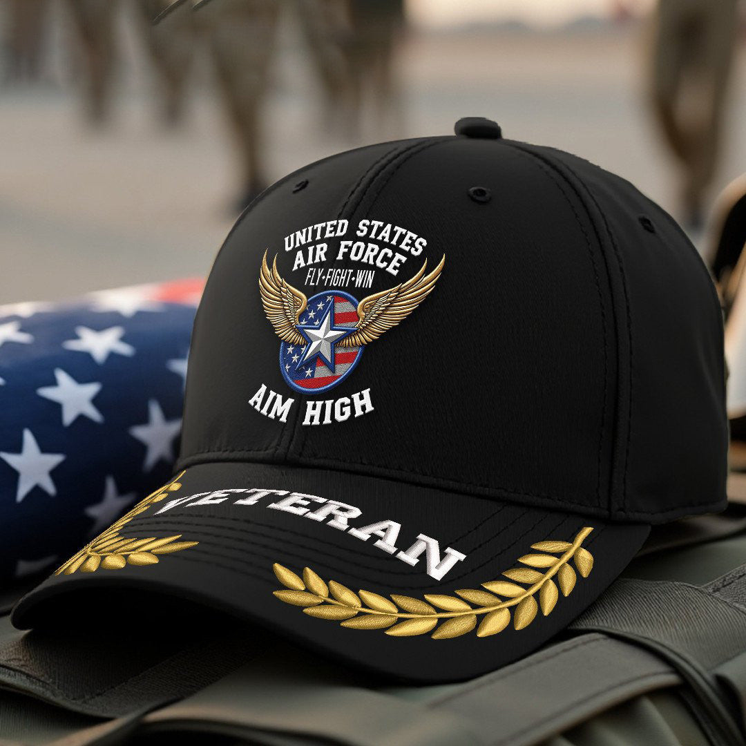Premium USAF Embroidered Hats VPVC308077, Gifts For Air Force Veteran, Gifts On Father's Day, Armed Forces Day, Independence Day, Veterans Day.