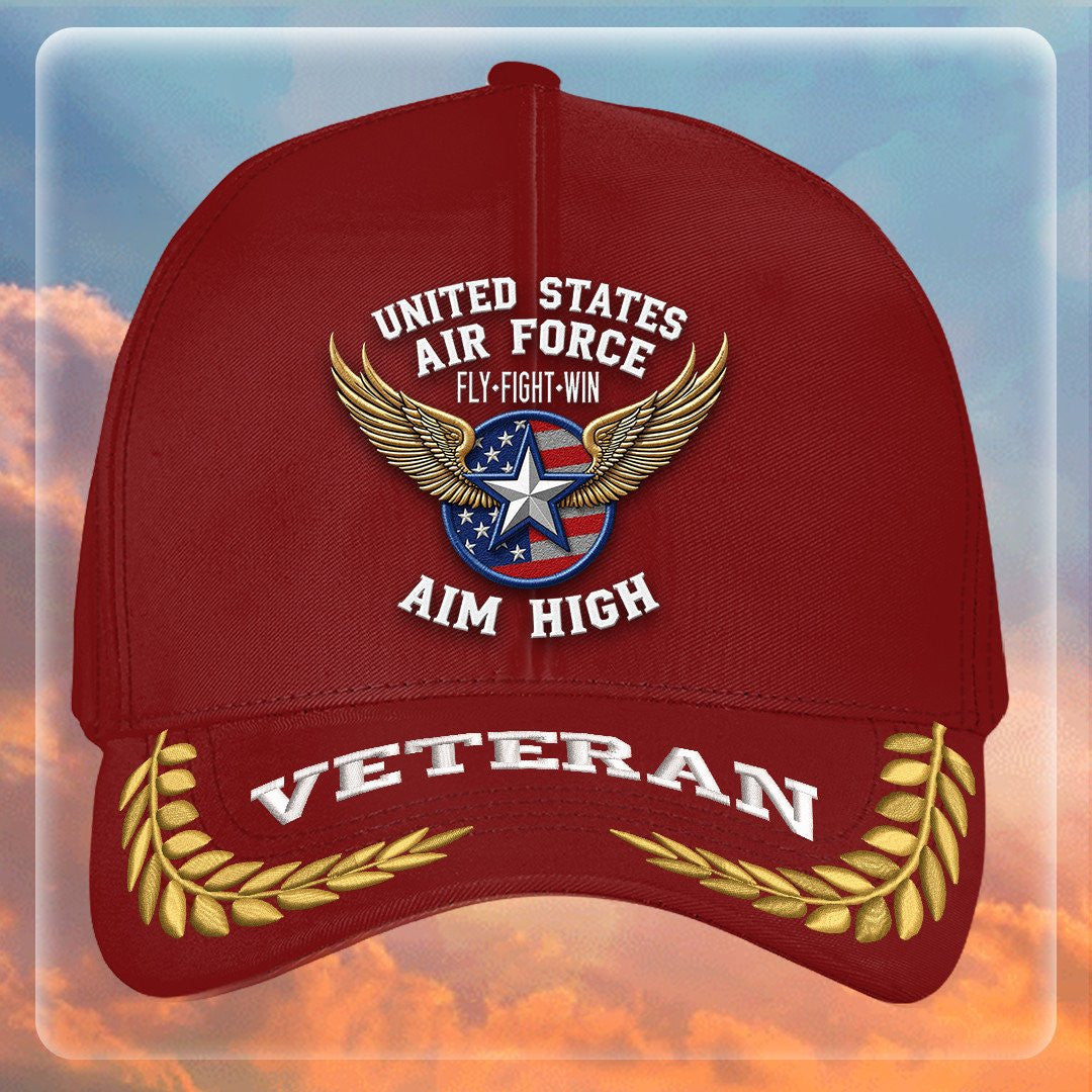 Premium USAF Embroidered Hats VPVC308078, Gifts For Air Force Veteran, Gifts On Father's Day, Armed Forces Day, Independence Day, Veterans Day.