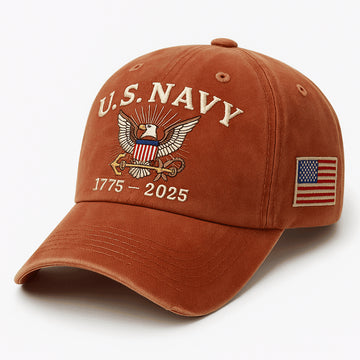 Premium US Navy Embroidered Hats VPVC308088, 250th Anniversary Navy Hat, Gifts For Navy Veteran, Gifts On Father's Day, Veterans Day.