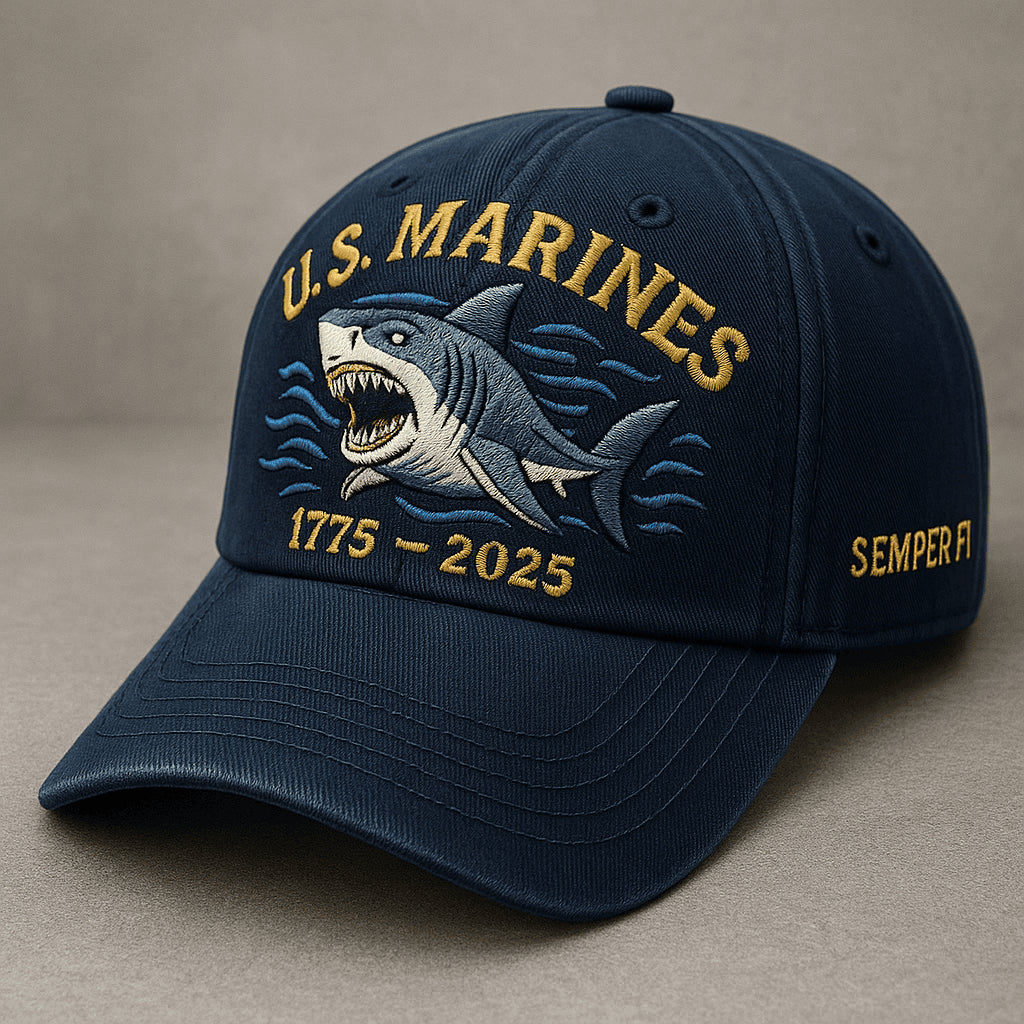Premium USMC Embroidered Hats VPVC308093, 250th Anniversary Marine Corps Hat, Gifts For Marine Veteran, Gifts On Father's Day, Veterans Day.