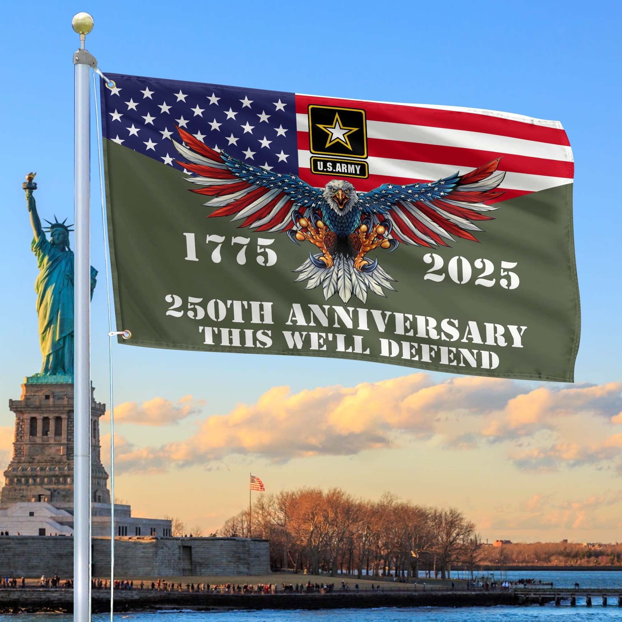 Premium 250th Anniversary Of The Army Grommet Flag VPVC120001, Gifts For Army Veteran, Best Gifts On Father's Day, Veterans Day.