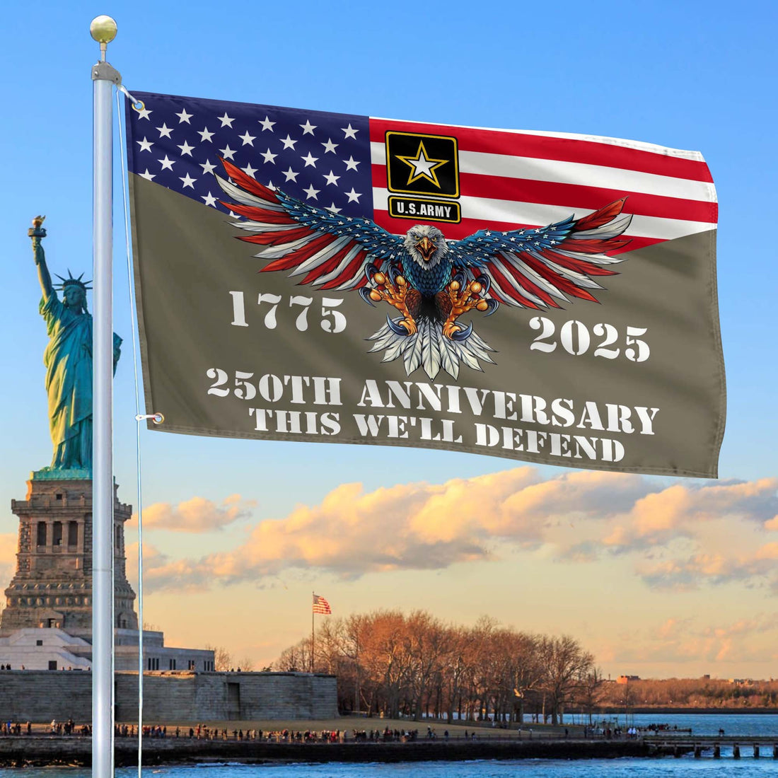 Premium 250th Anniversary Of The Army Grommet Flag VPVC120002, Gifts For Army Veteran, Best Gifts On Father's Day, Veterans Day.