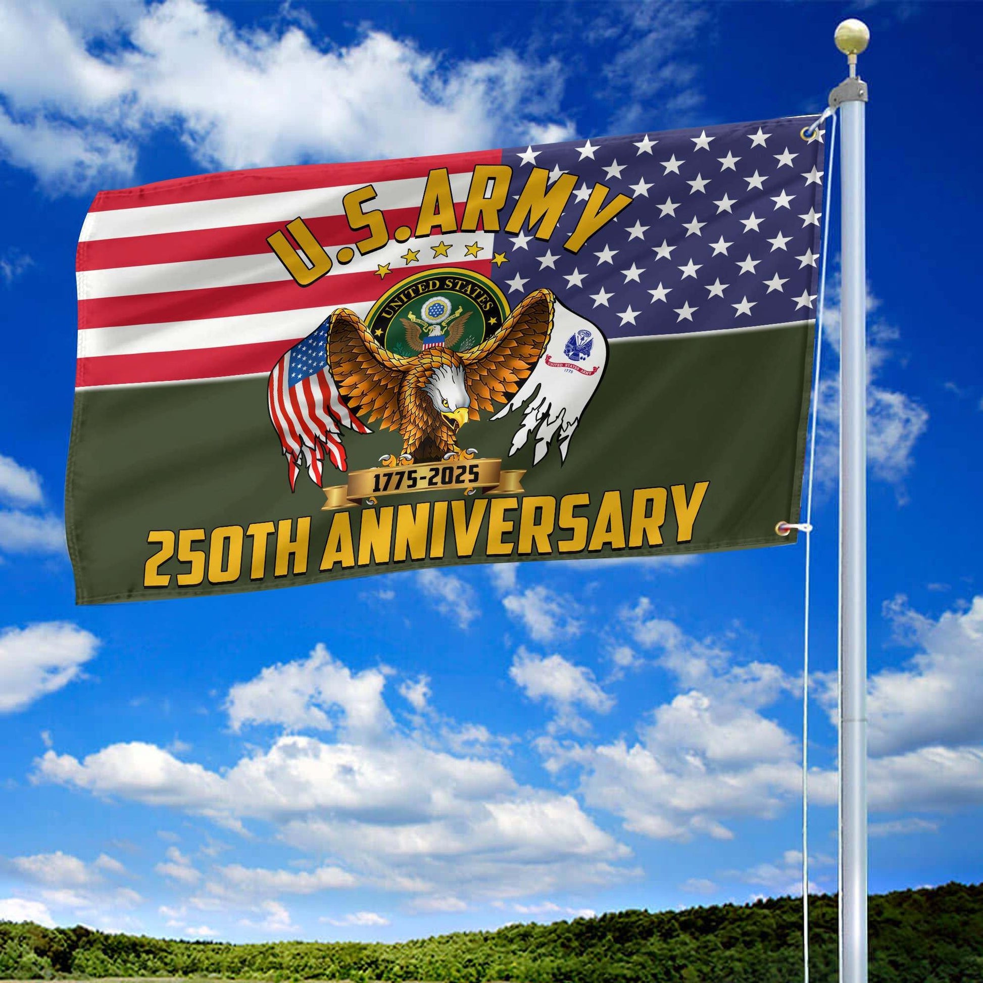 Premium 250th Anniversary Of The Army Grommet Flag VPVC120023, Gifts For Army Veteran, Best Gifts On Father's Day, Veterans Day.