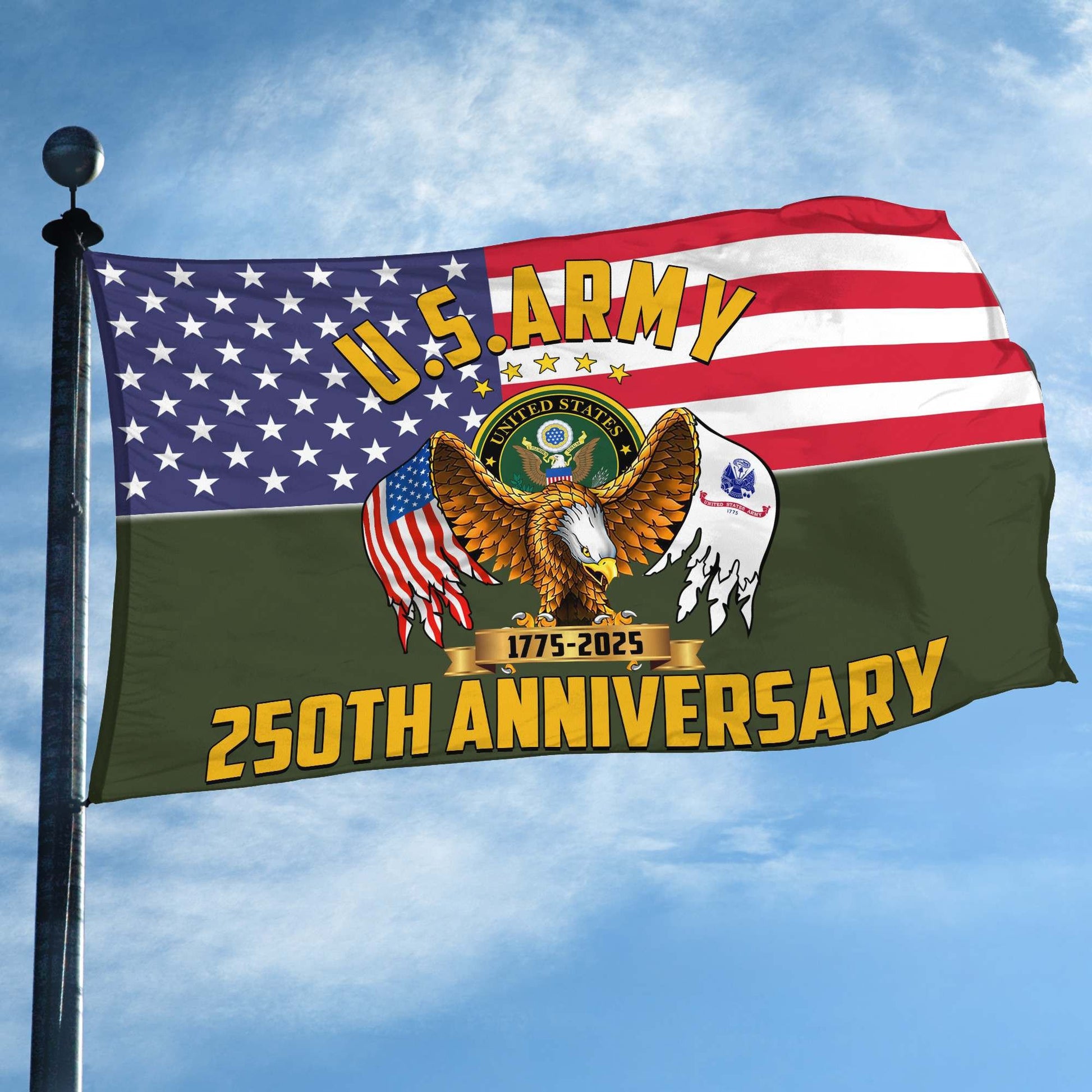 Premium 250th Anniversary Of The Army Grommet Flag VPVC120023, Gifts For Army Veteran, Best Gifts On Father's Day, Veterans Day.