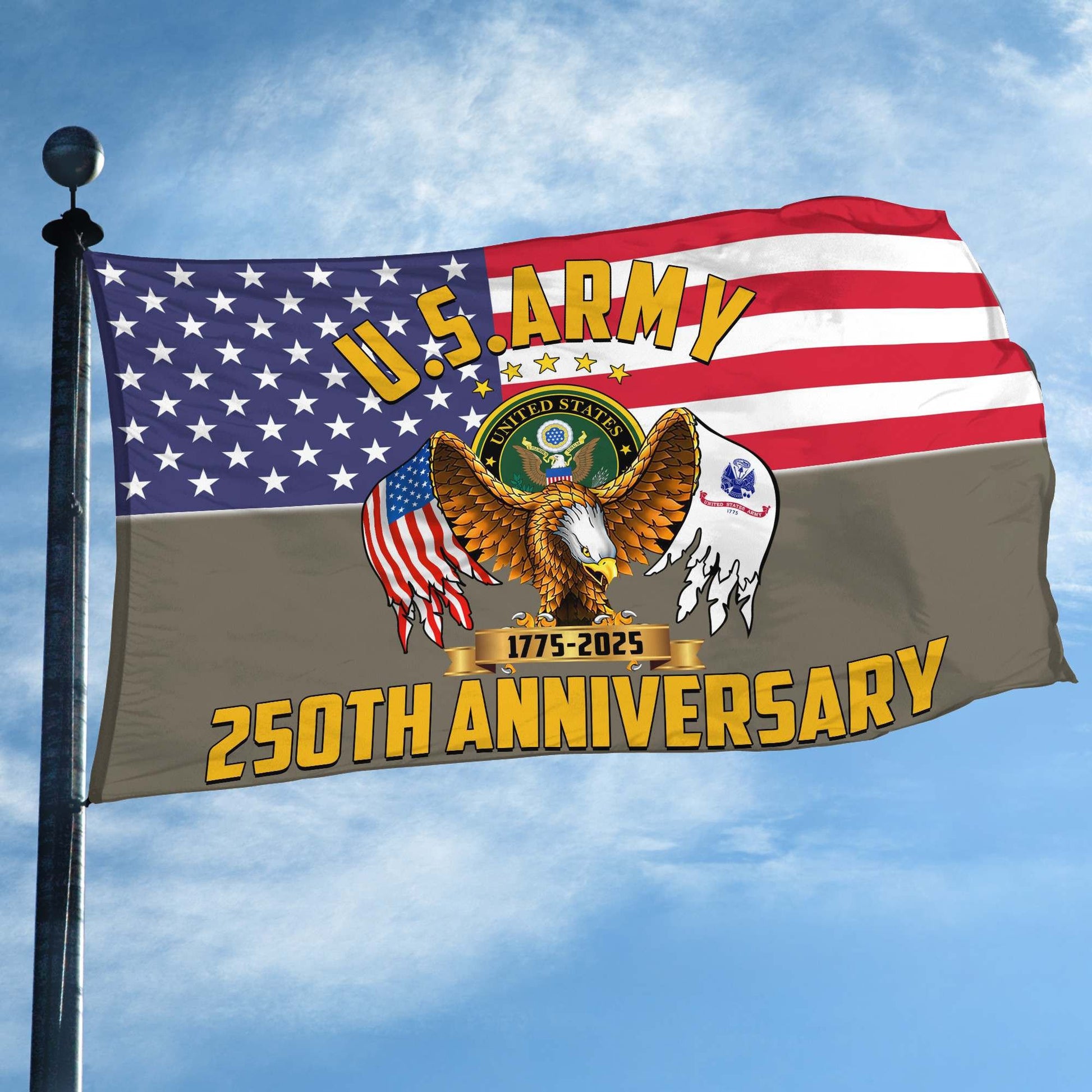 Premium 250th Anniversary Of The Army Grommet Flag VPVC120024, Gifts For Army Veteran, Best Gifts On Father's Day, Veterans Day.