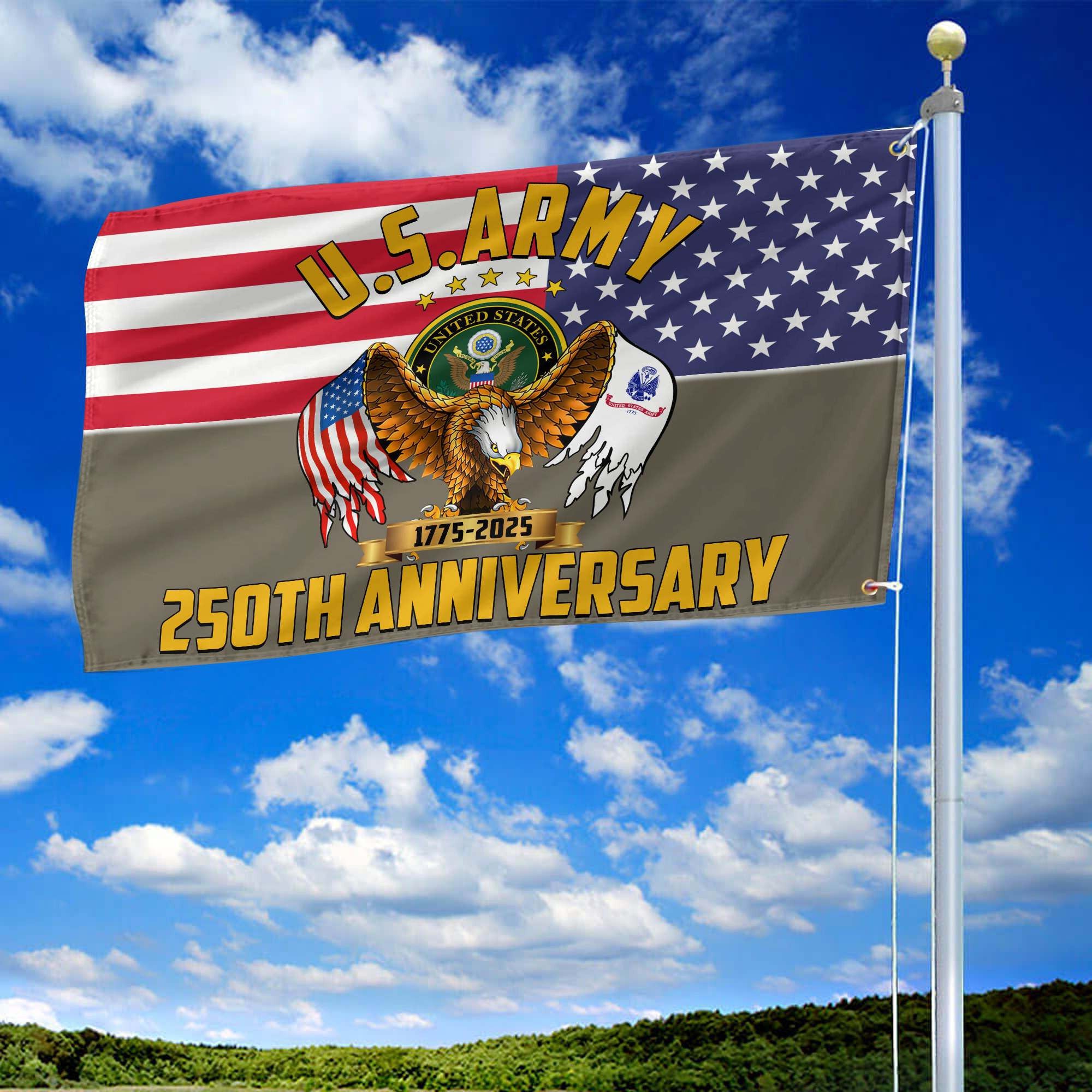 Premium 250th Anniversary Of The Army Grommet Flag VPVC120024, Gifts For Army Veteran, Best Gifts On Father's Day, Veterans Day.