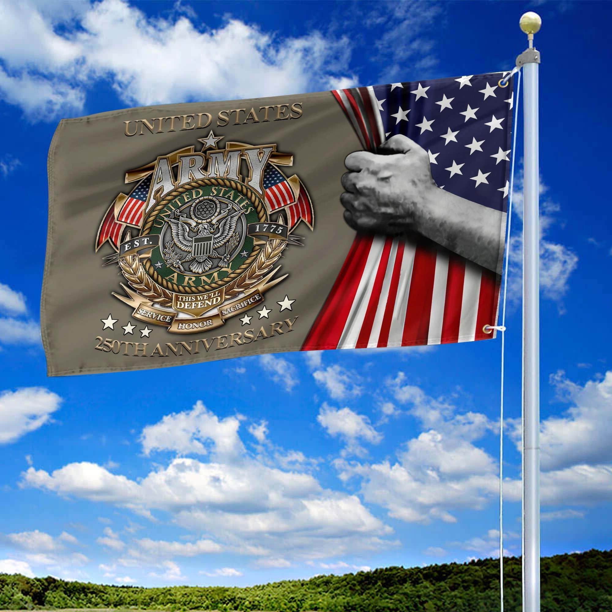 Premium 250th Anniversary Of The Army Grommet Flag VPVC120034, Gifts For Army Veteran, Best Gifts On Father's Day, Veterans Day.