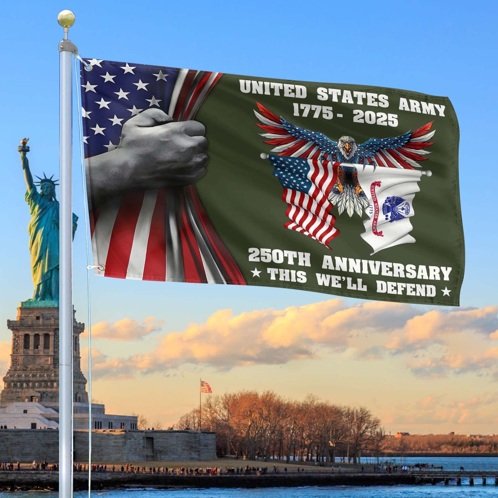 Premium 250th Anniversary Of The Army Grommet Flag VPVC120008, Gifts For Army Veteran, Best Gifts On Father's Day, Veterans Day.
