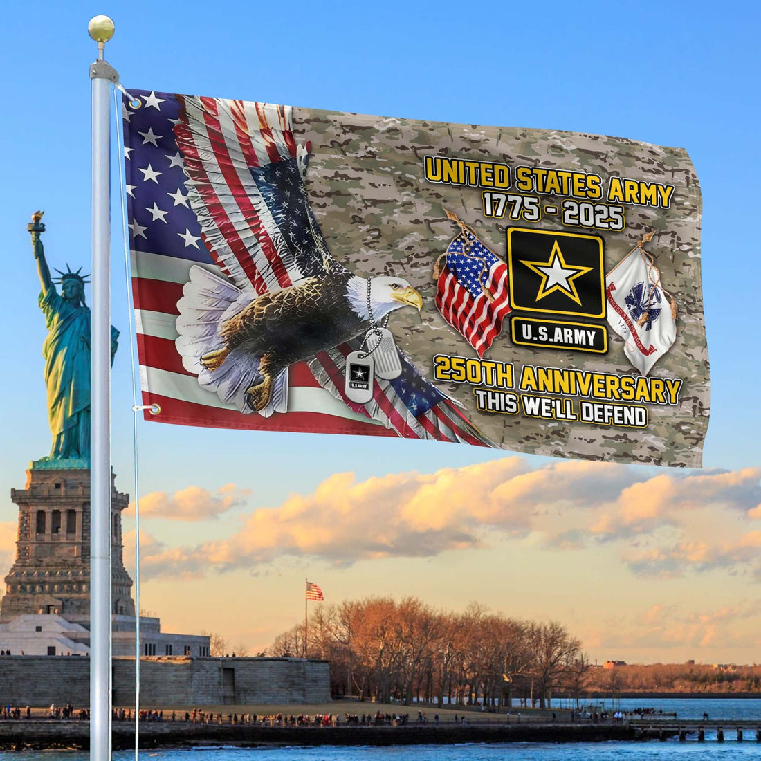Premium 250th Anniversary Of The Army Grommet Flag VPVC120014, Gifts For Army Veteran, Best Gifts On Father's Day, Veterans Day.