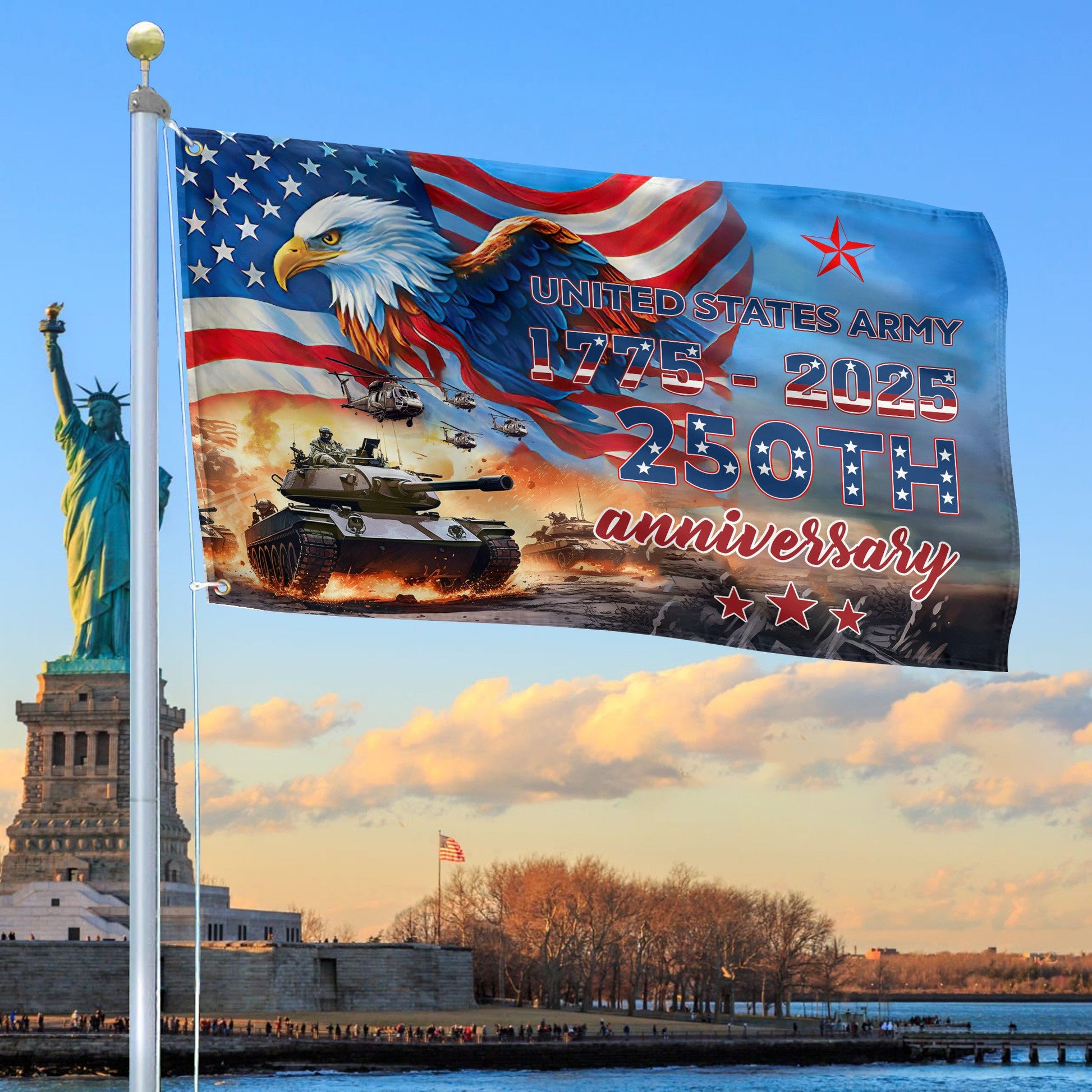 Premium 250th Anniversary Of The Army Grommet Flag VPVC120028, Gifts For Army Veteran, Best Gifts On Father's Day, Veterans Day.