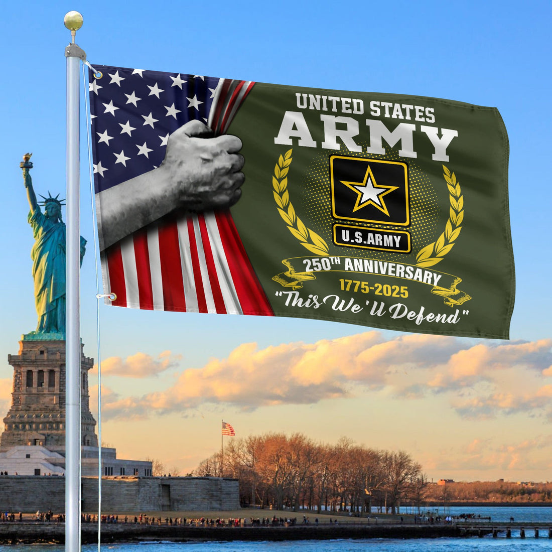 Premium 250th Anniversary Of The Army Grommet Flag VPVC120038, Gifts For Army Veteran, Best Gifts On Father's Day, Veterans Day.